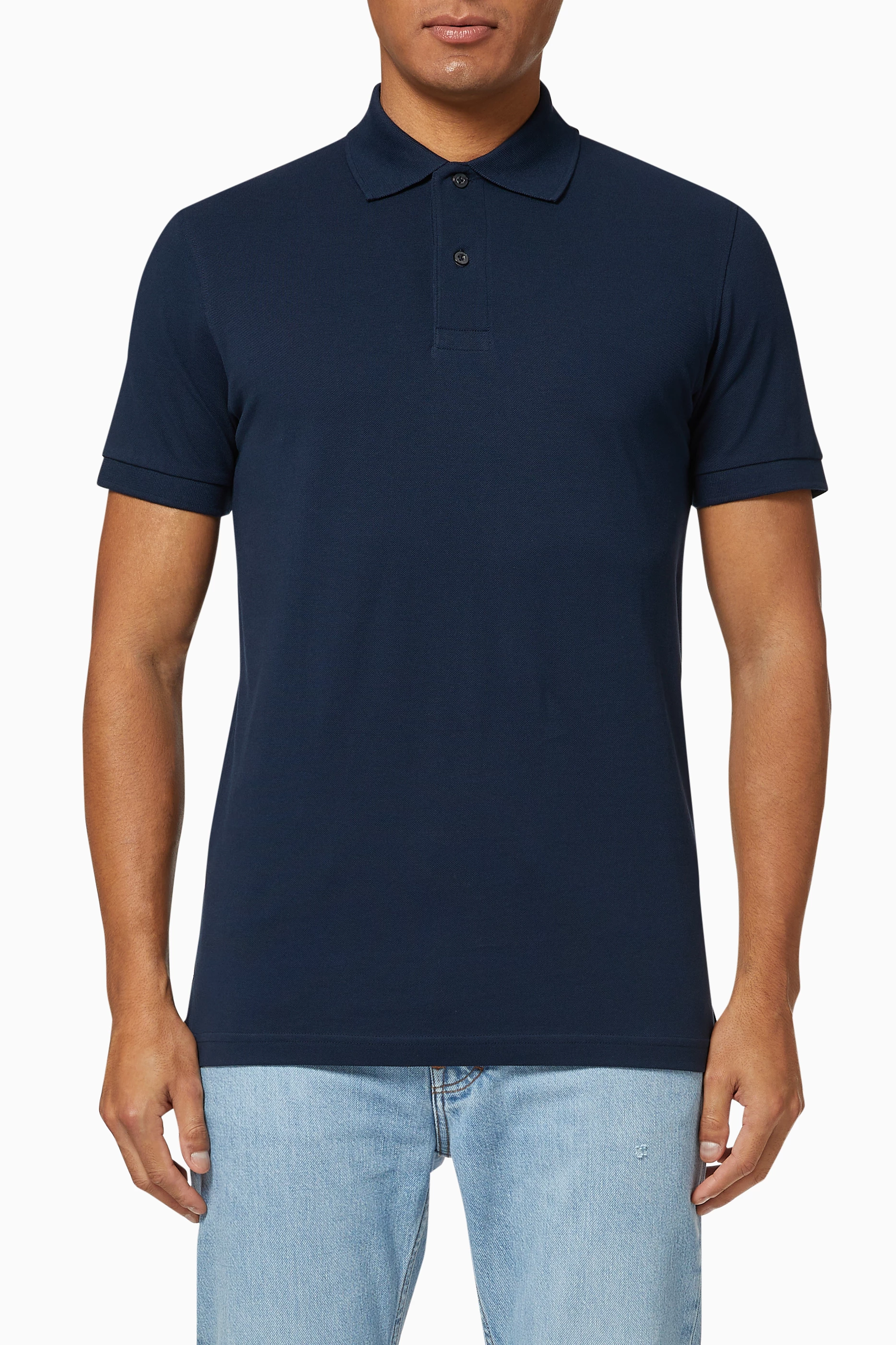 Blue polo shirt mens deals