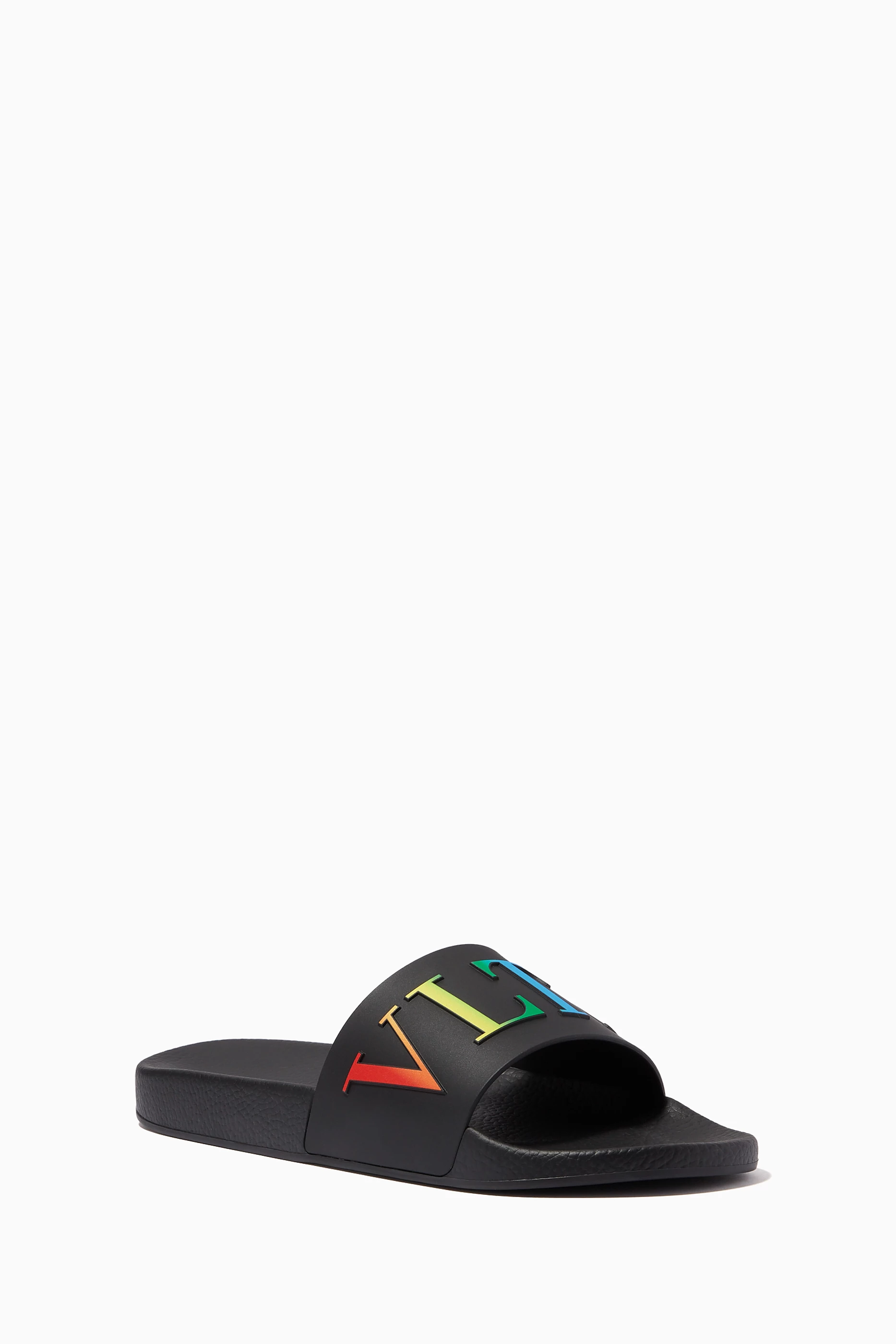 Buy Valentino Garavani Black Valentino Garavani VLTN Slide Sandals