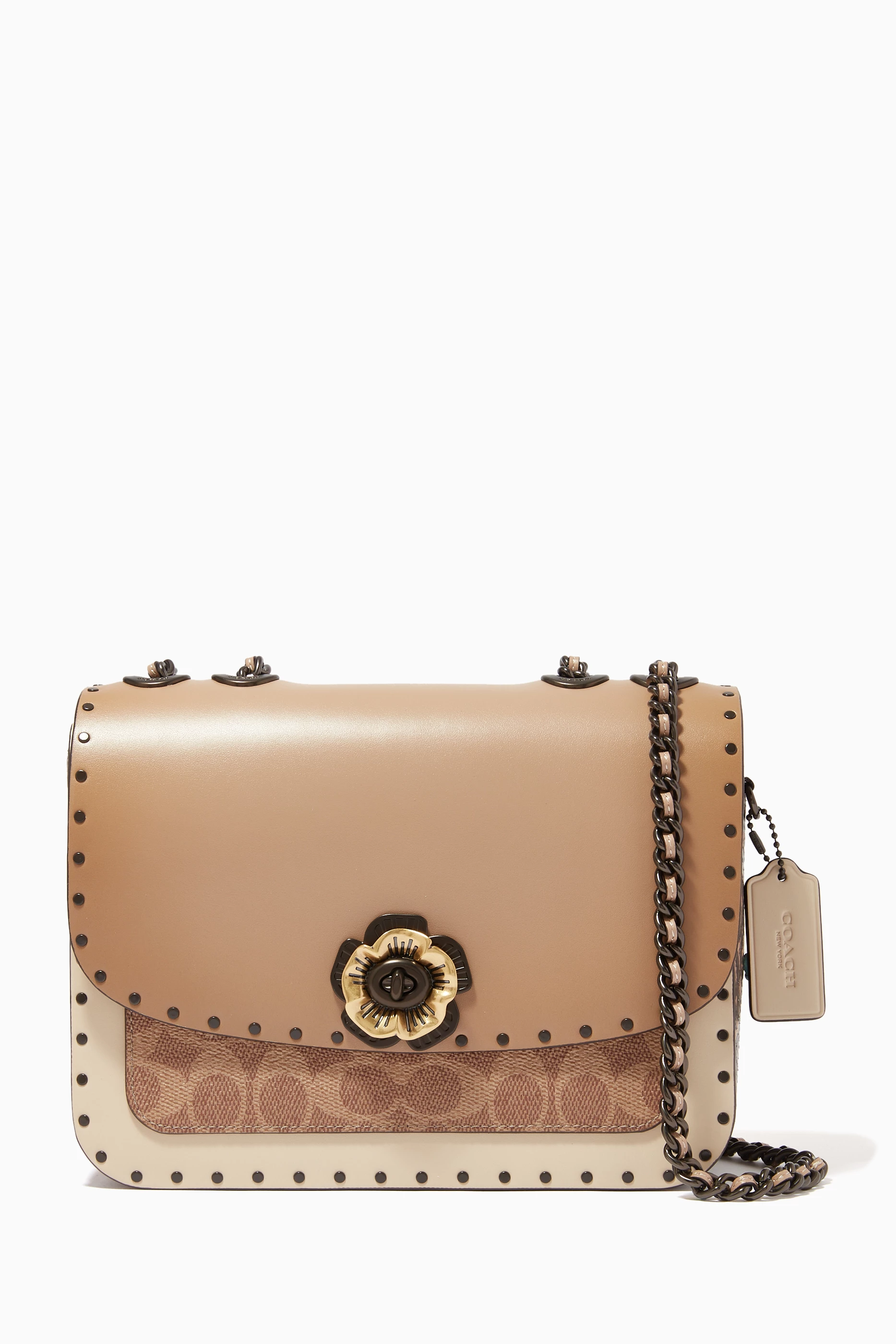 Coach parker with rivets and snakeskin shop