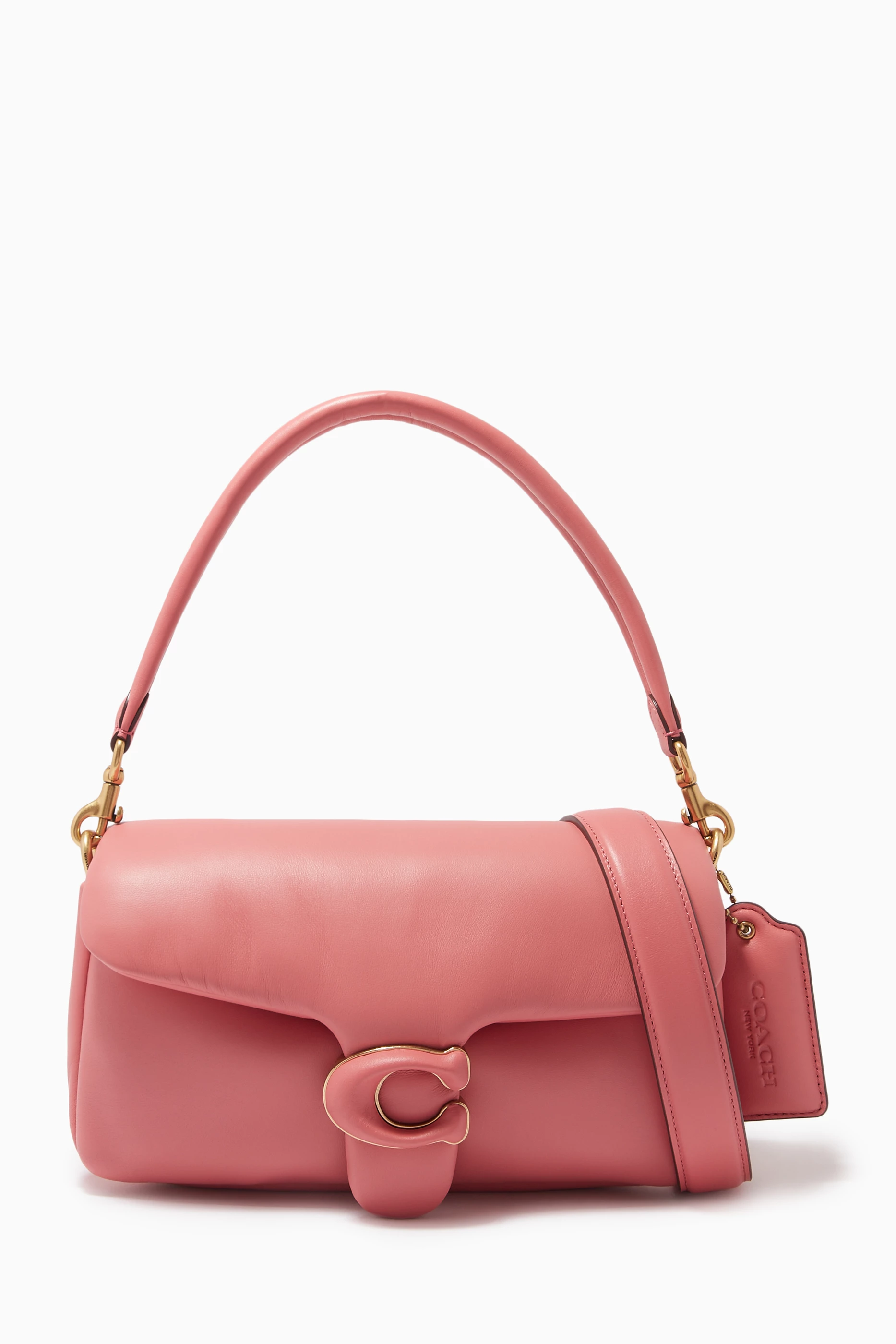 Coach pink sales purse leather