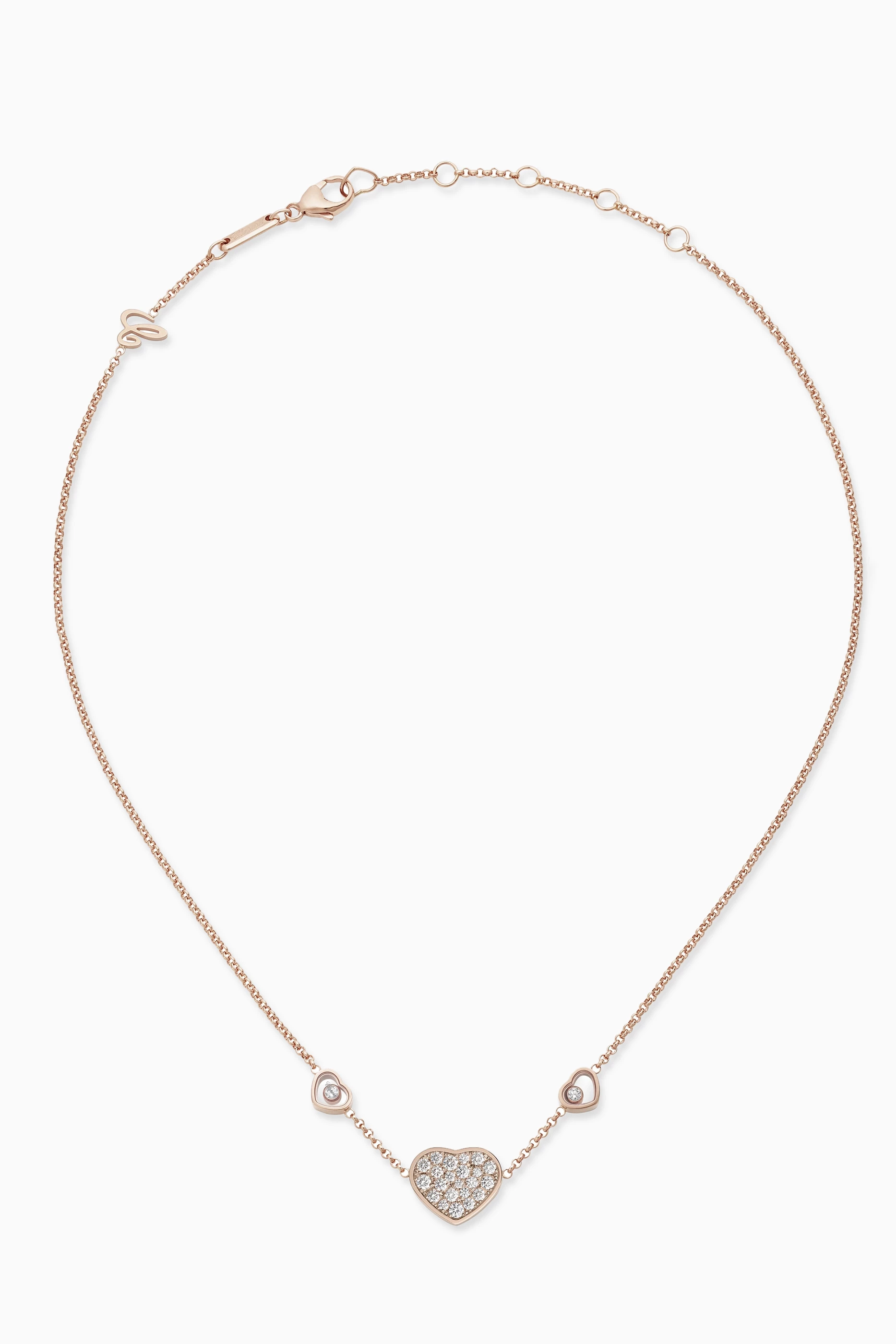 Diamond and new arrivals rose gold necklace