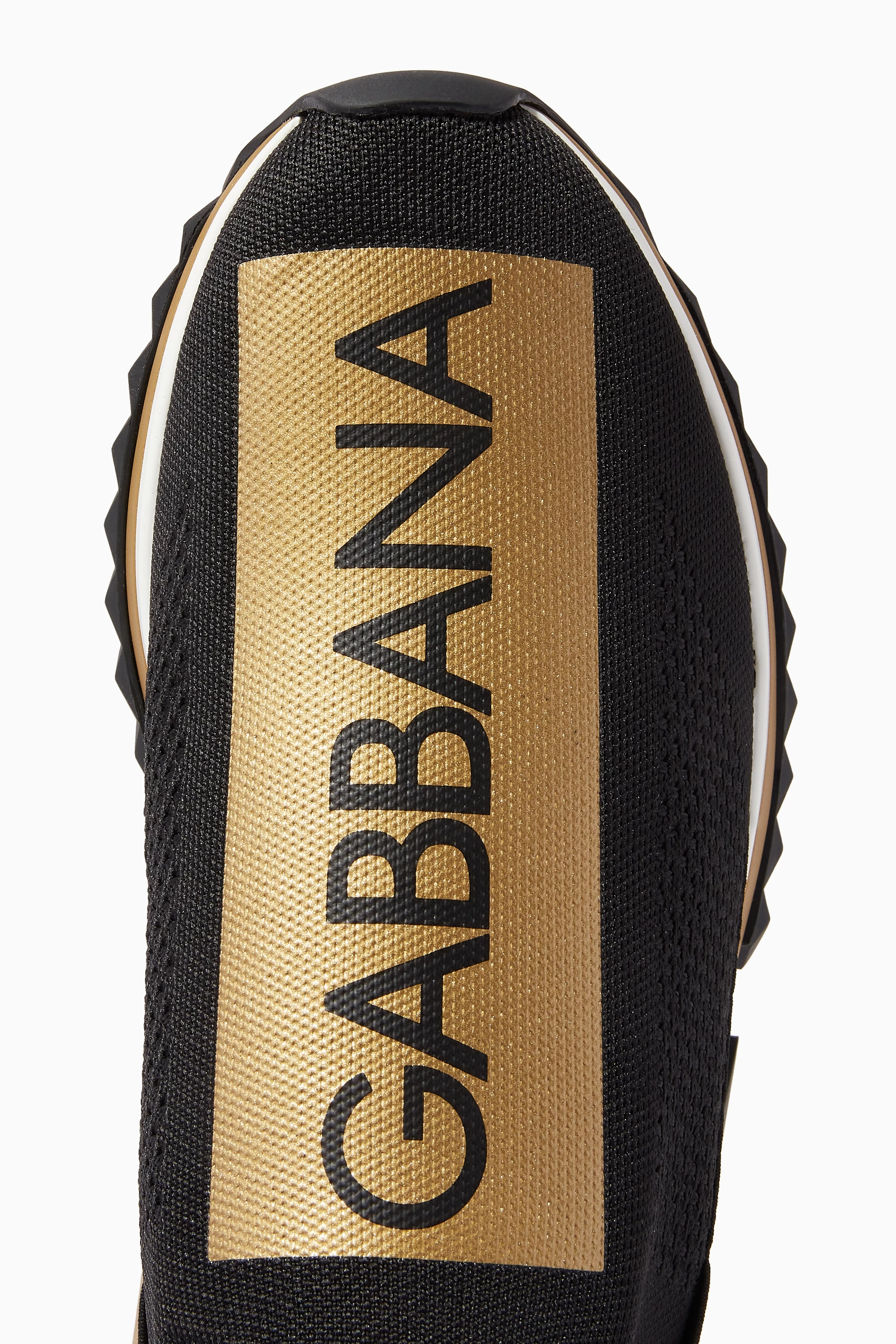 Buy Dolce Gabbana Black Sorrento Sneakers in Stretch Mesh for