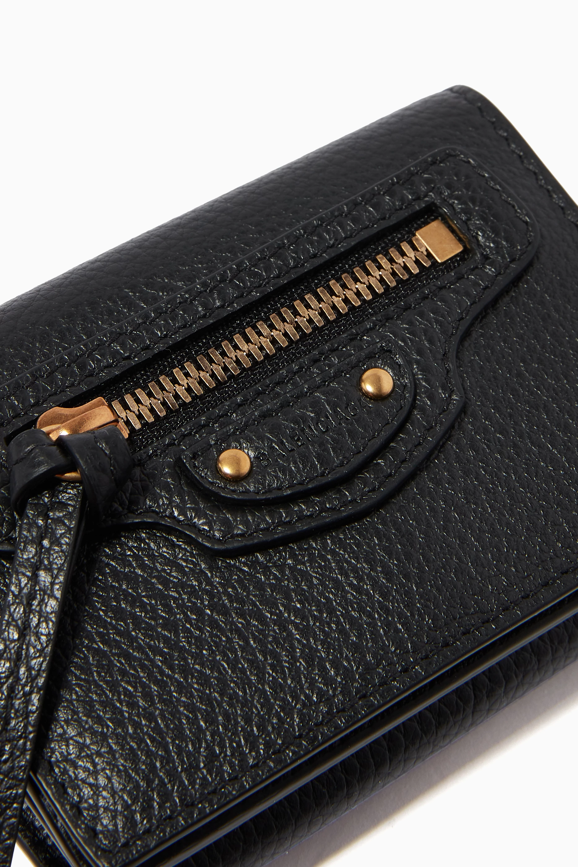 Buy Balenciaga Black Neo Classic Mini Wallet in Grained Calfskin