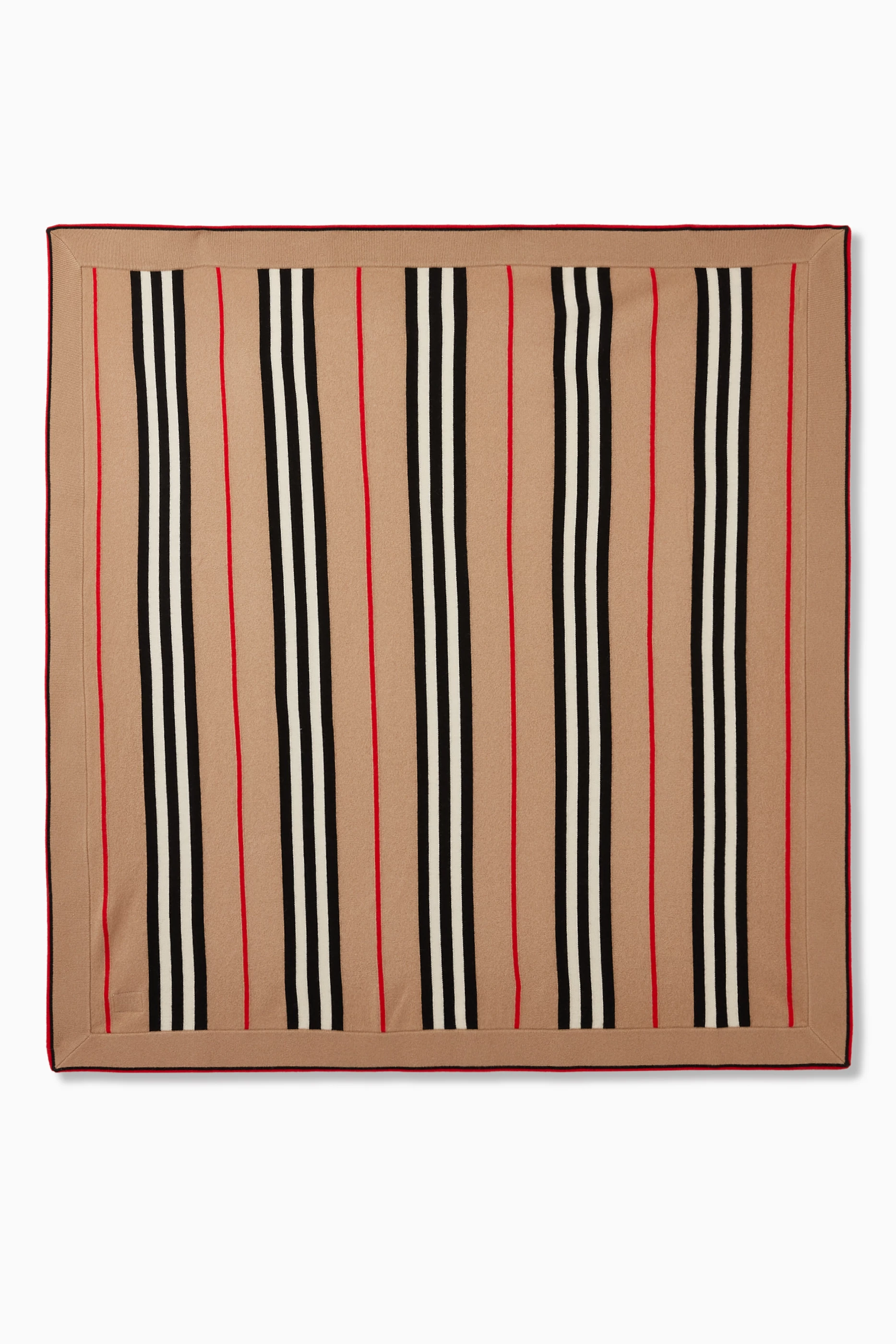 Buy Burberry Neutral Baby Blanket in Icon Stripe Cashmere Merino