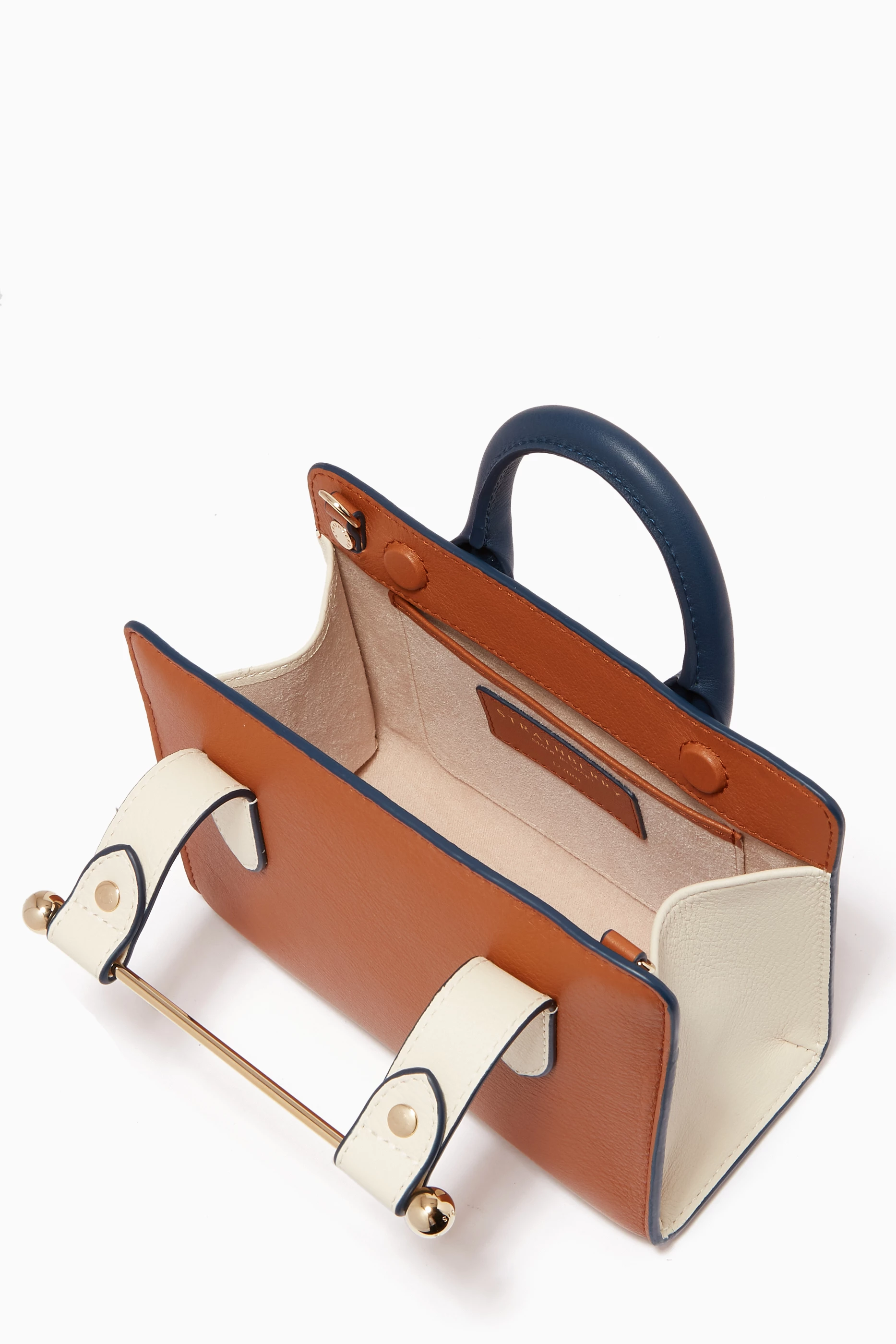 BROWN STRATHBERRY 'NANO TOTE' LEATHER BAG (20204100175)