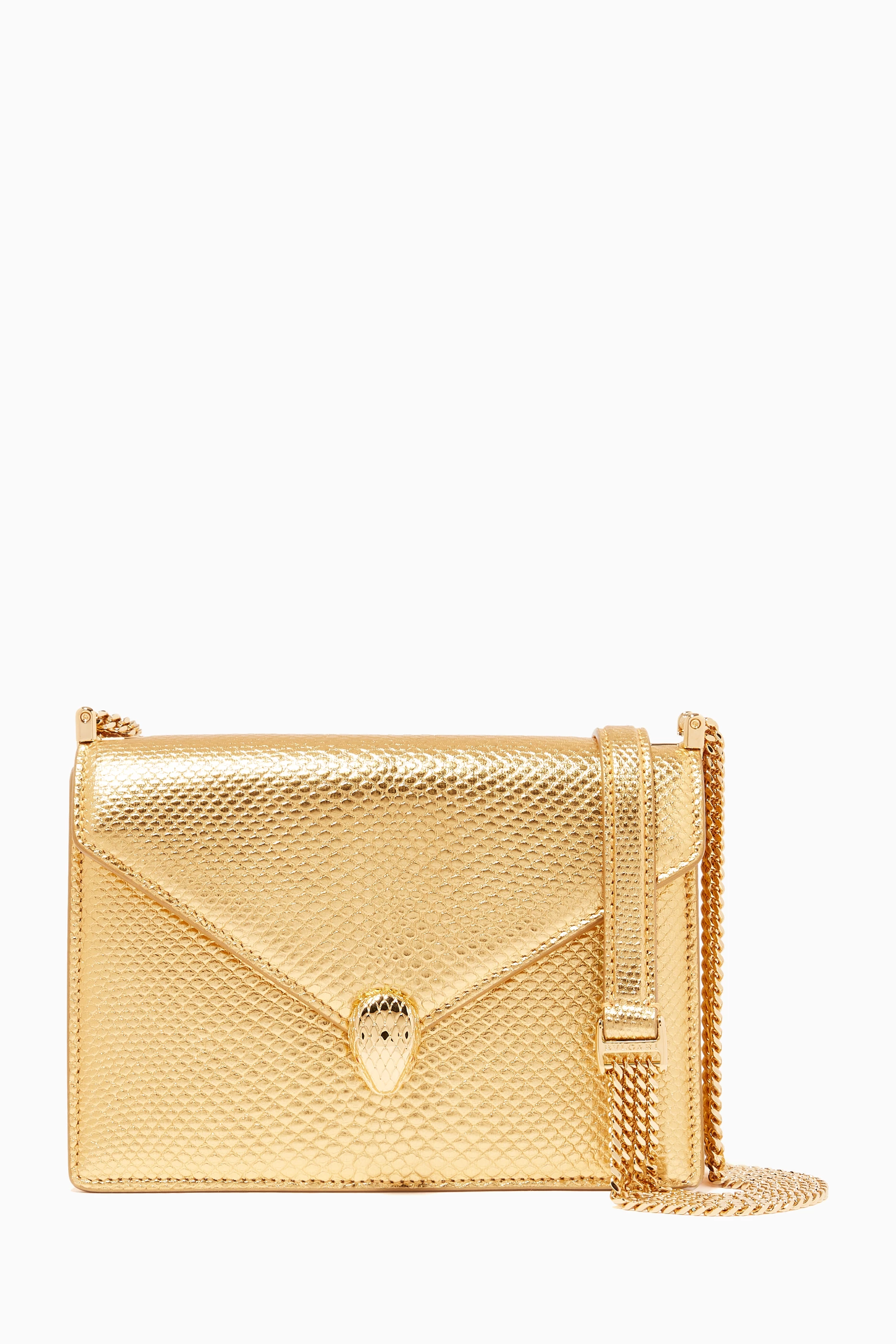 Serpenti leather handbag Bvlgari Gold in Leather - 35299249