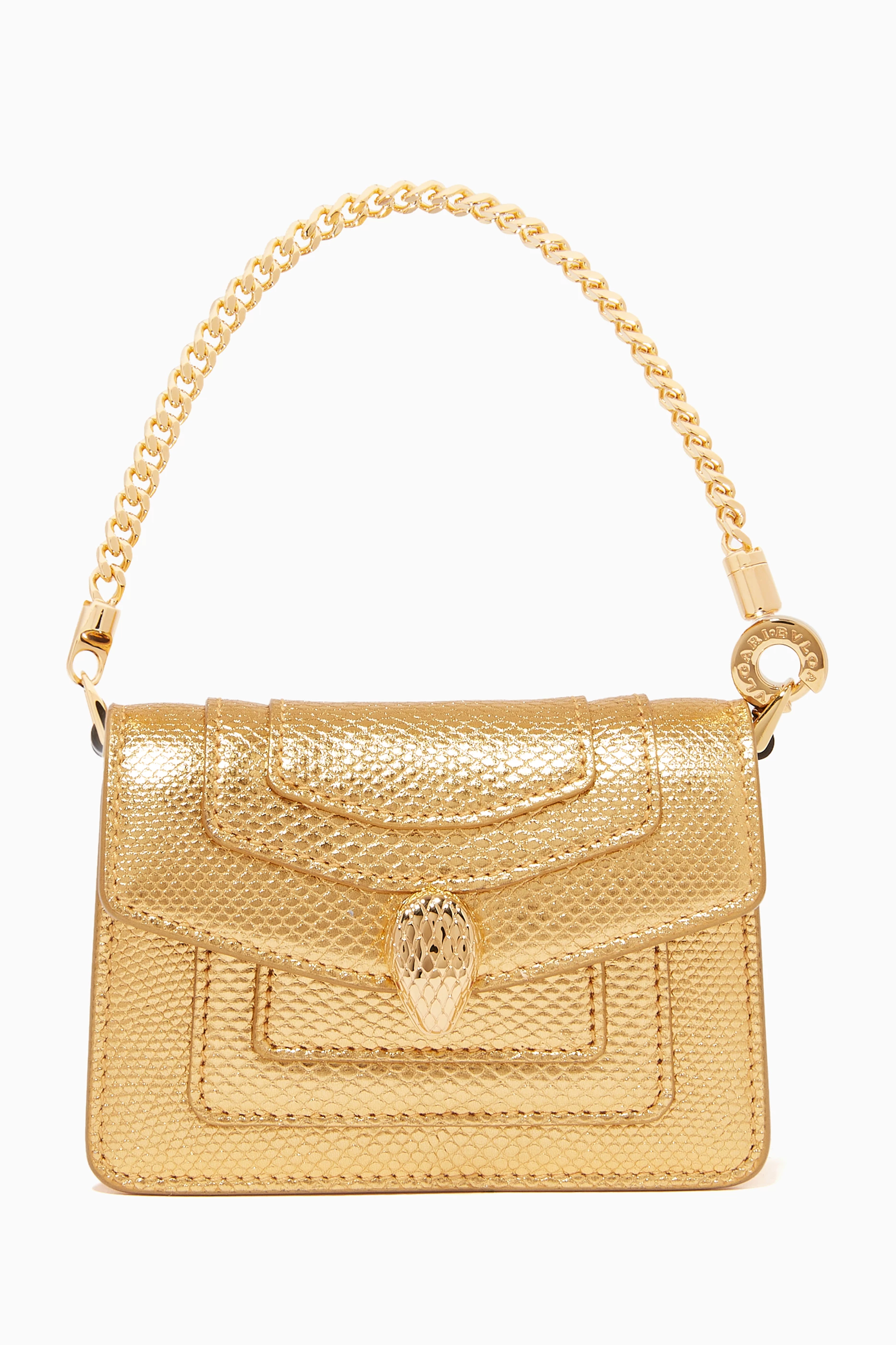 Buy BVLGARI Gold Serpenti Forever Charm in Karung Leather for