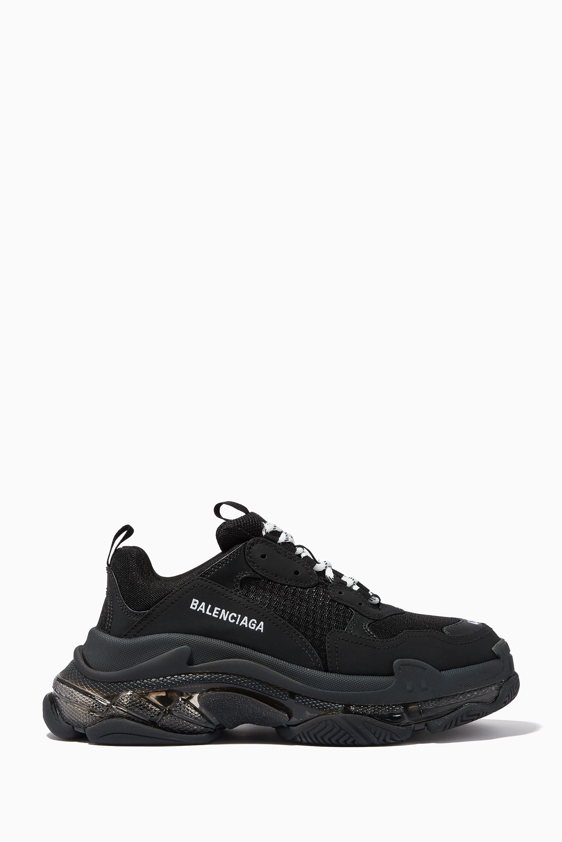 Buy Balenciaga Black Triple S Clear Sole Sneaker in Double Foam