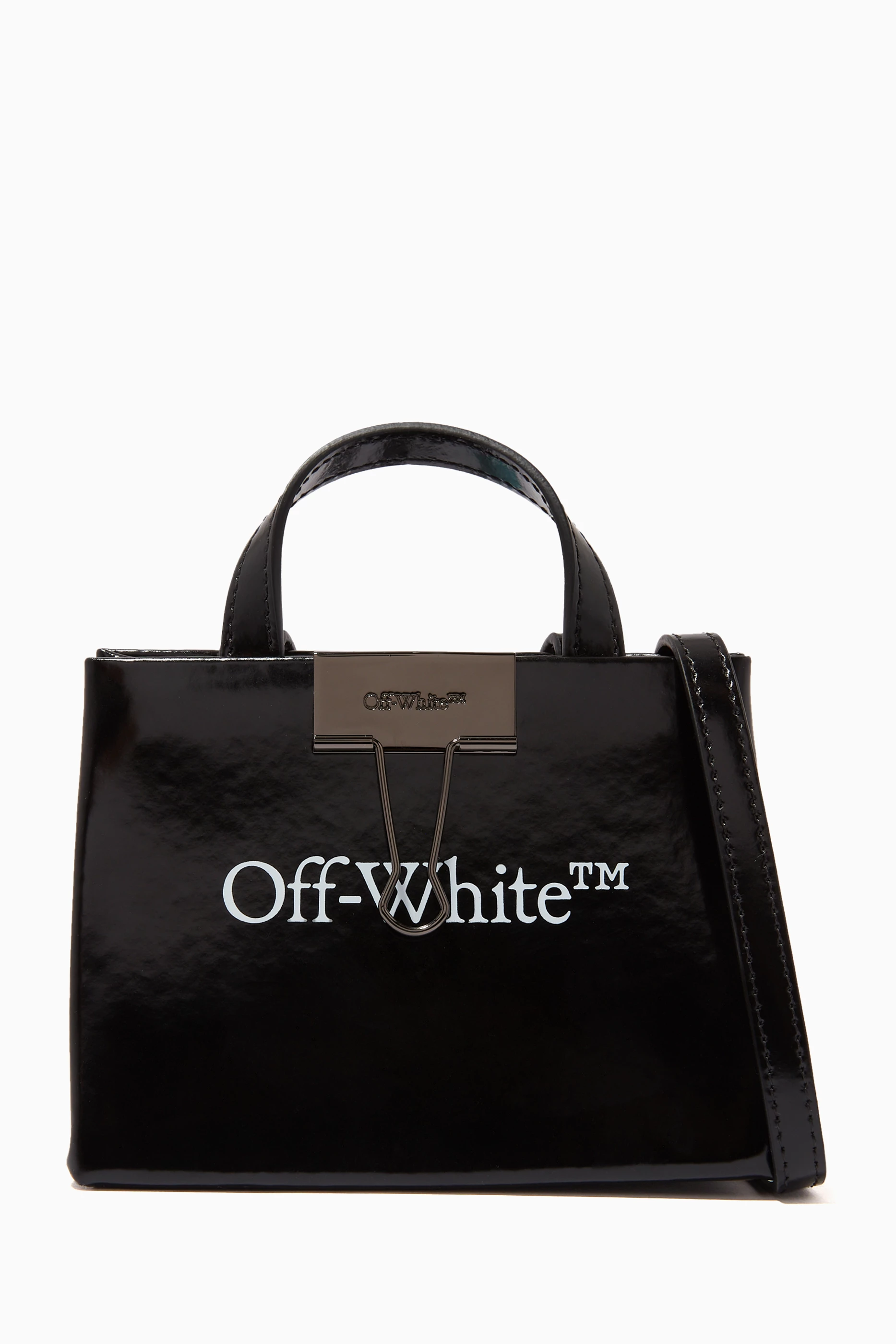 Buy Off White Black Logo Baby Box Bag in Leather for Women in UAE