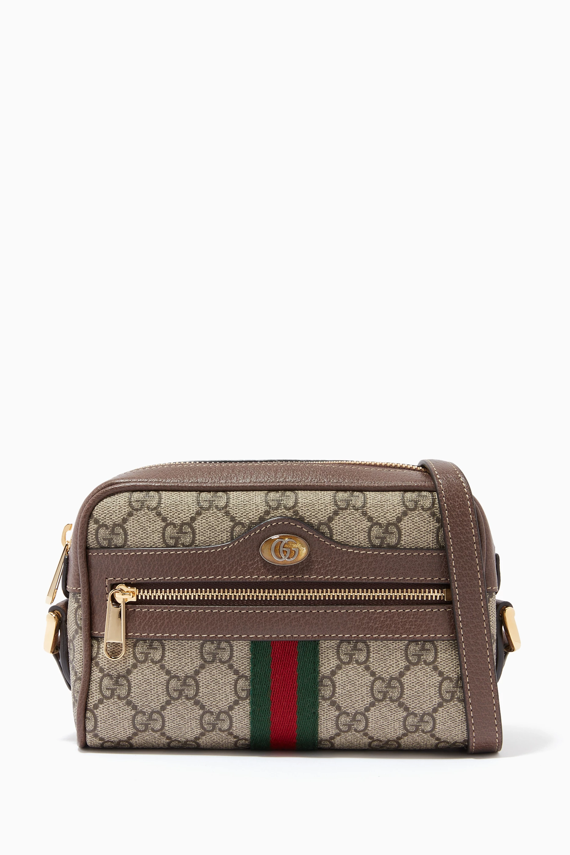 Buy Gucci Neutral Mini Ophidia Crossbody Bag in GG Supreme Canvas
