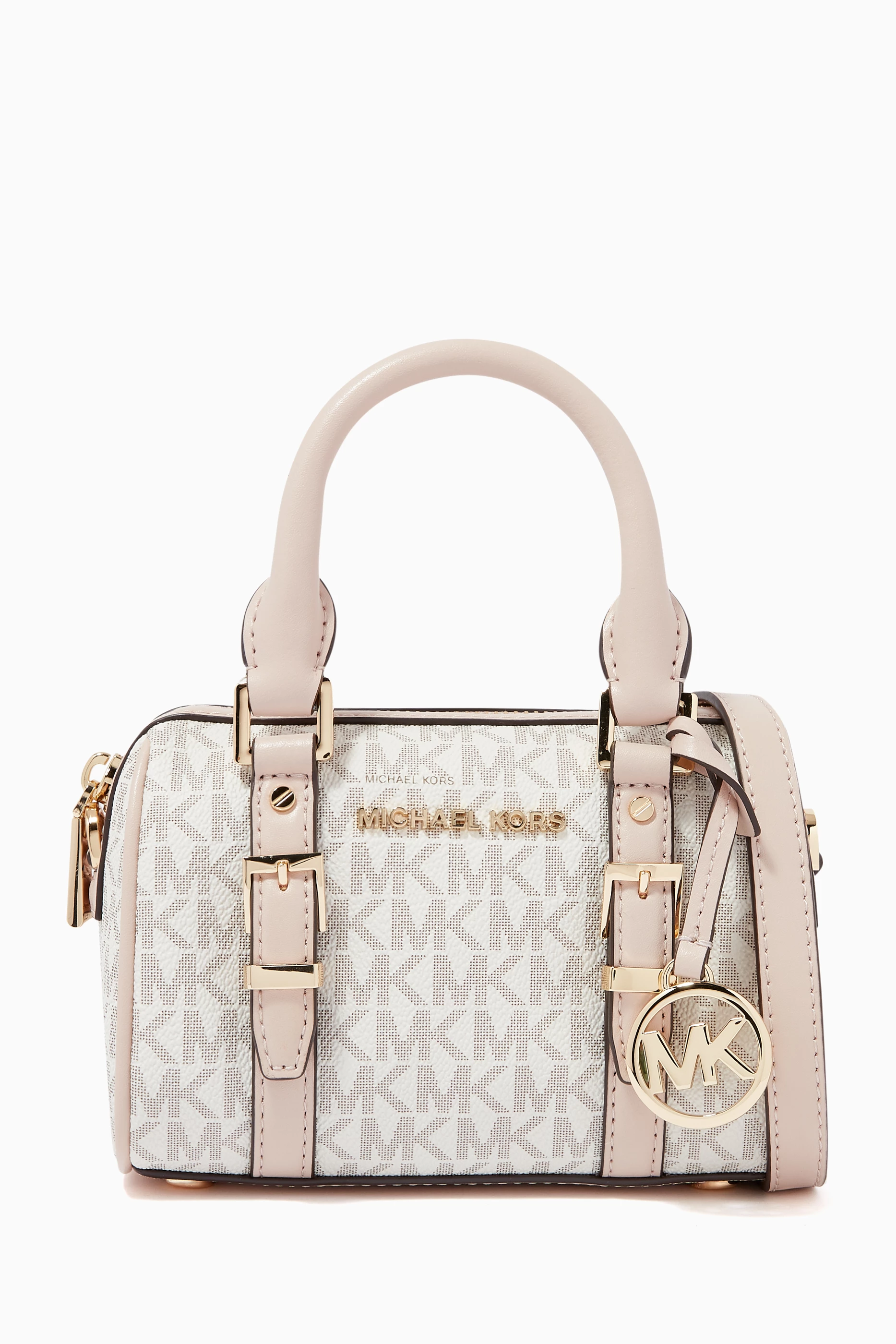Michael Kors Bedford Legacy Extra-Small (MINI) Pink/Vanilla Duffel  Crossbody Bag