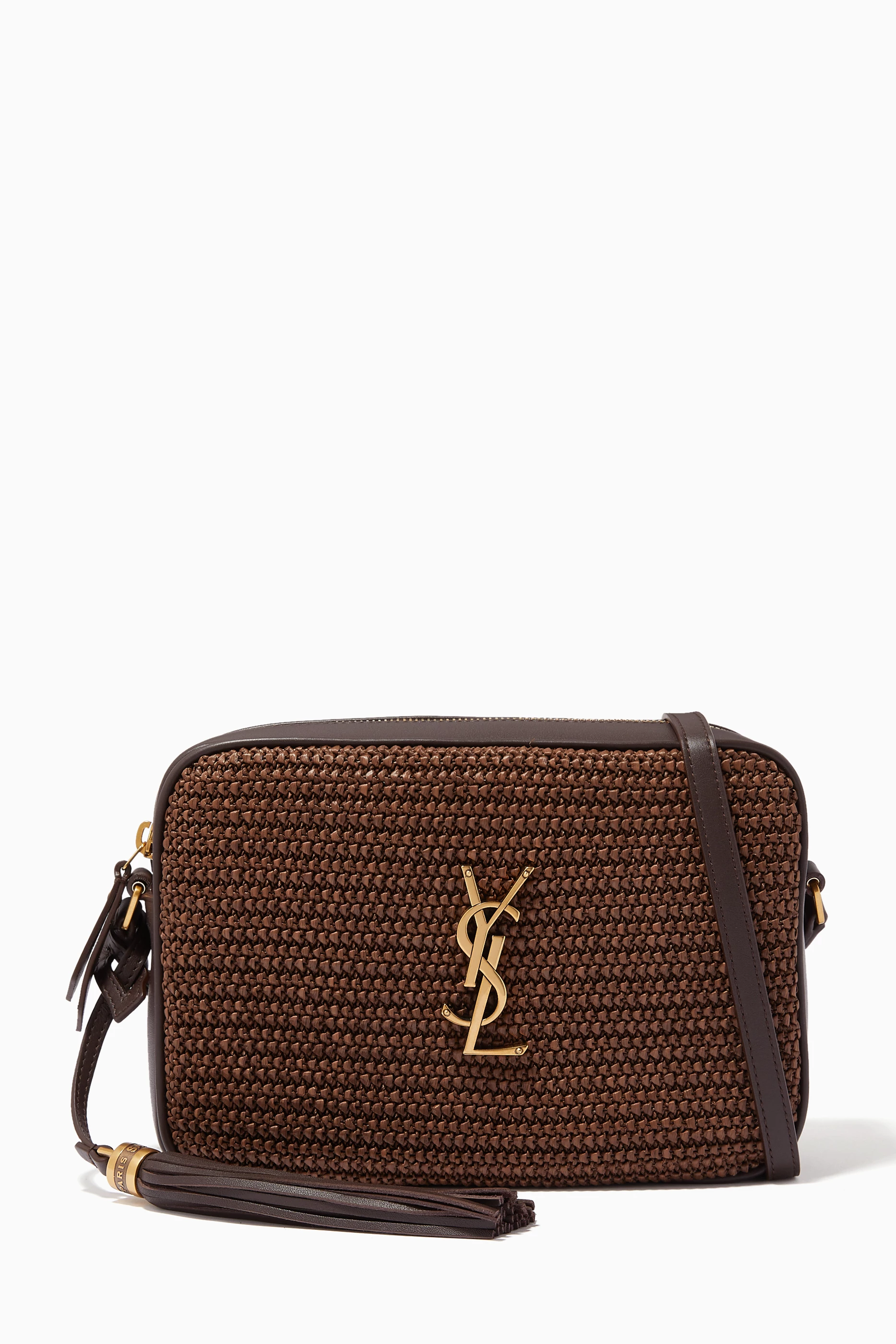 Lou raffia and leather shoulder bag sales