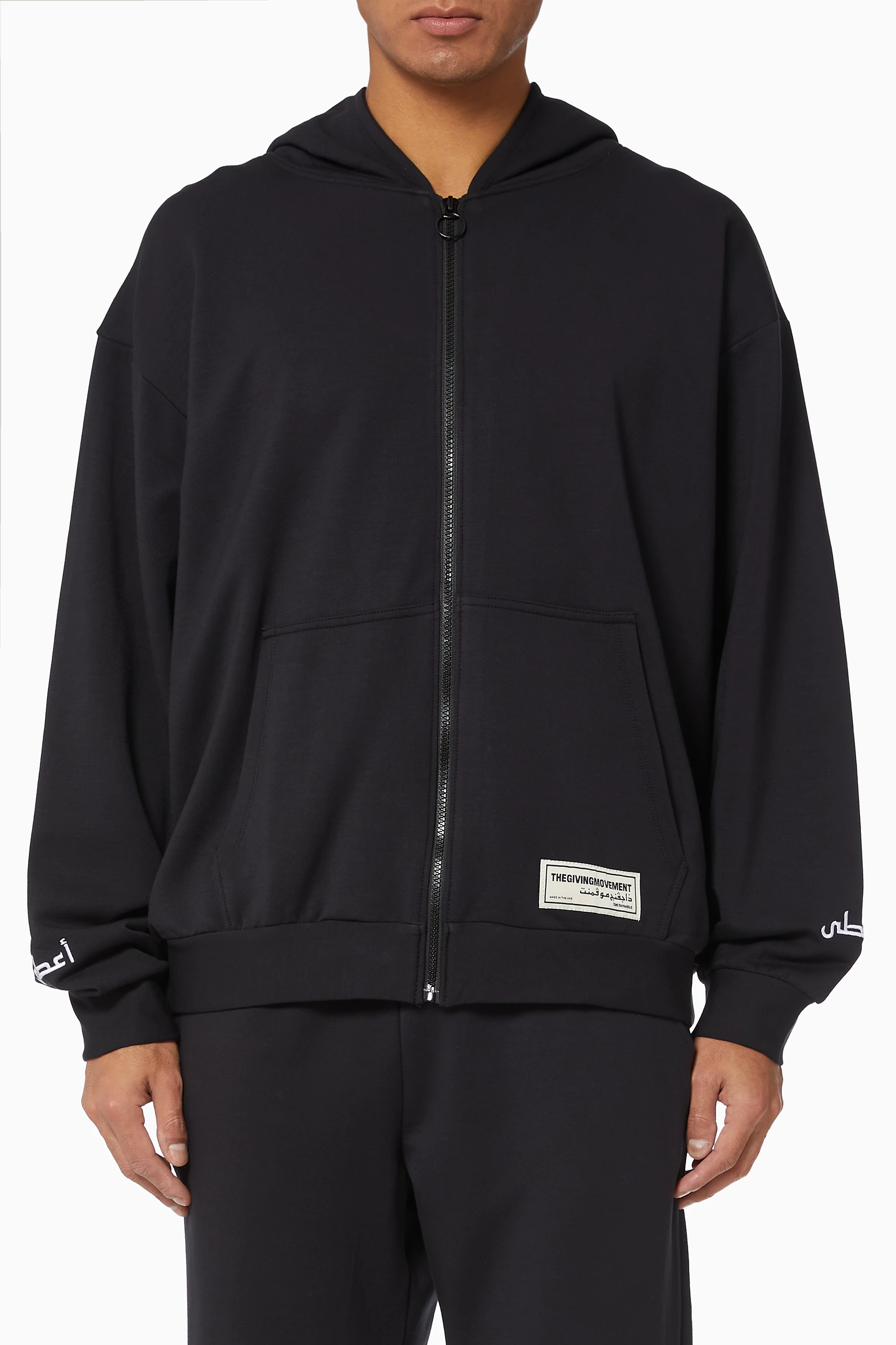 Buy The Giving Movement Black Organic Bamboo Oversized Zip