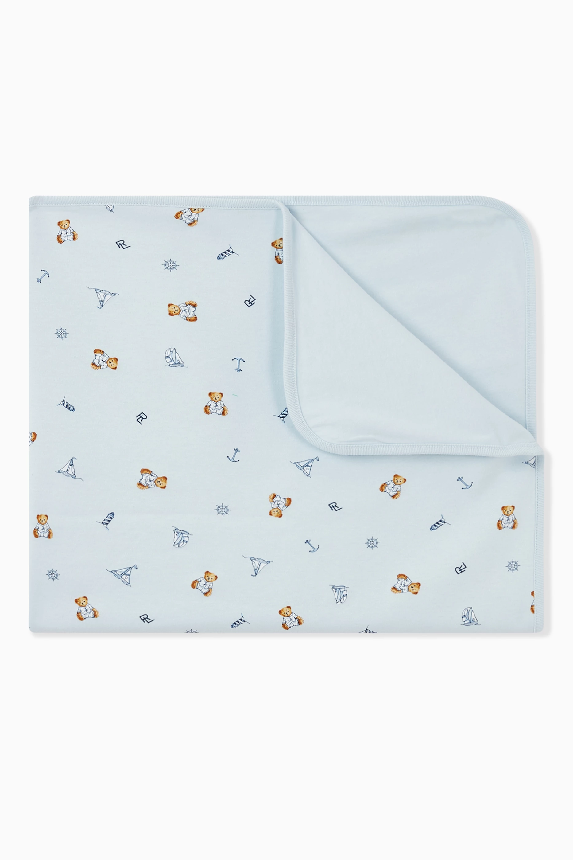 Buy Polo Ralph Lauren Blue Polo Bear Interlock Blanket for Baby