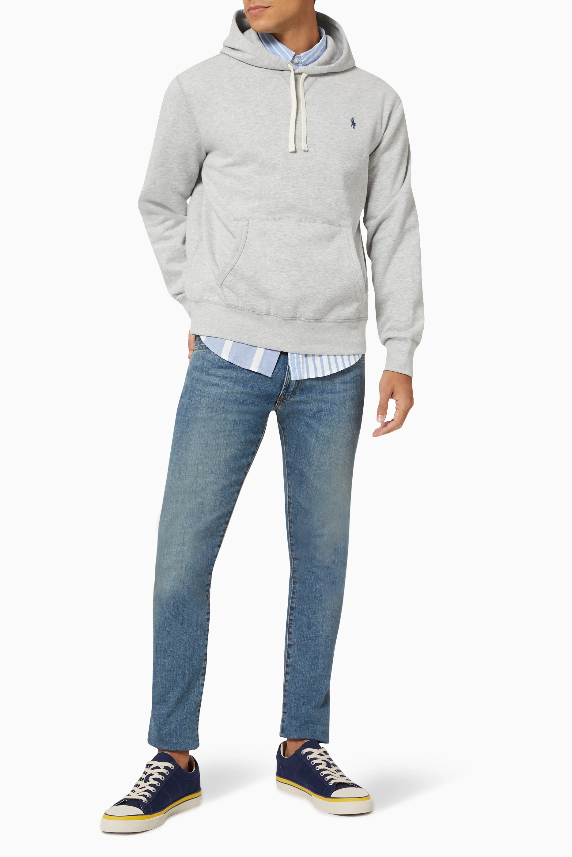 Grey online polo hoodie