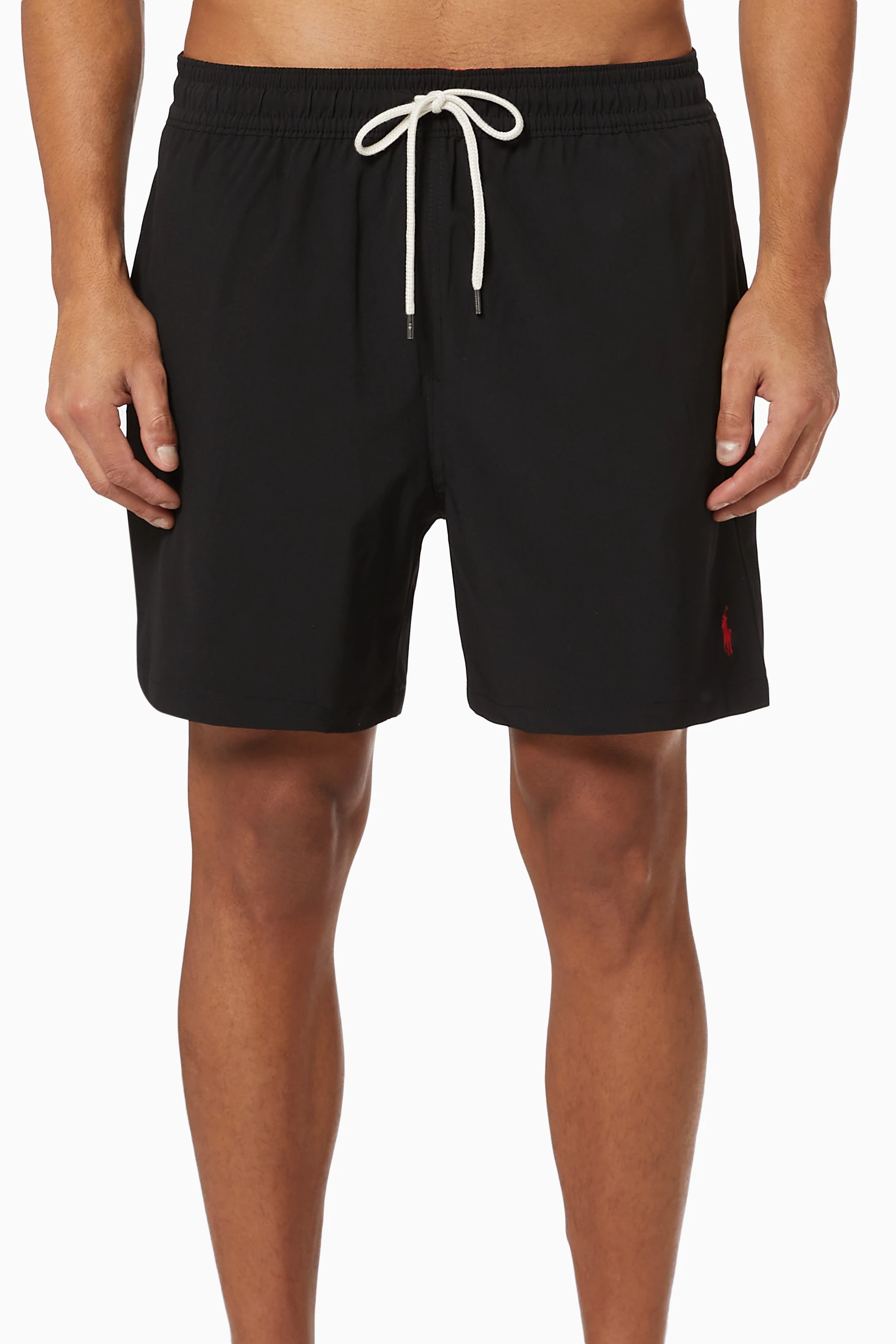 Black polo online swim trunks