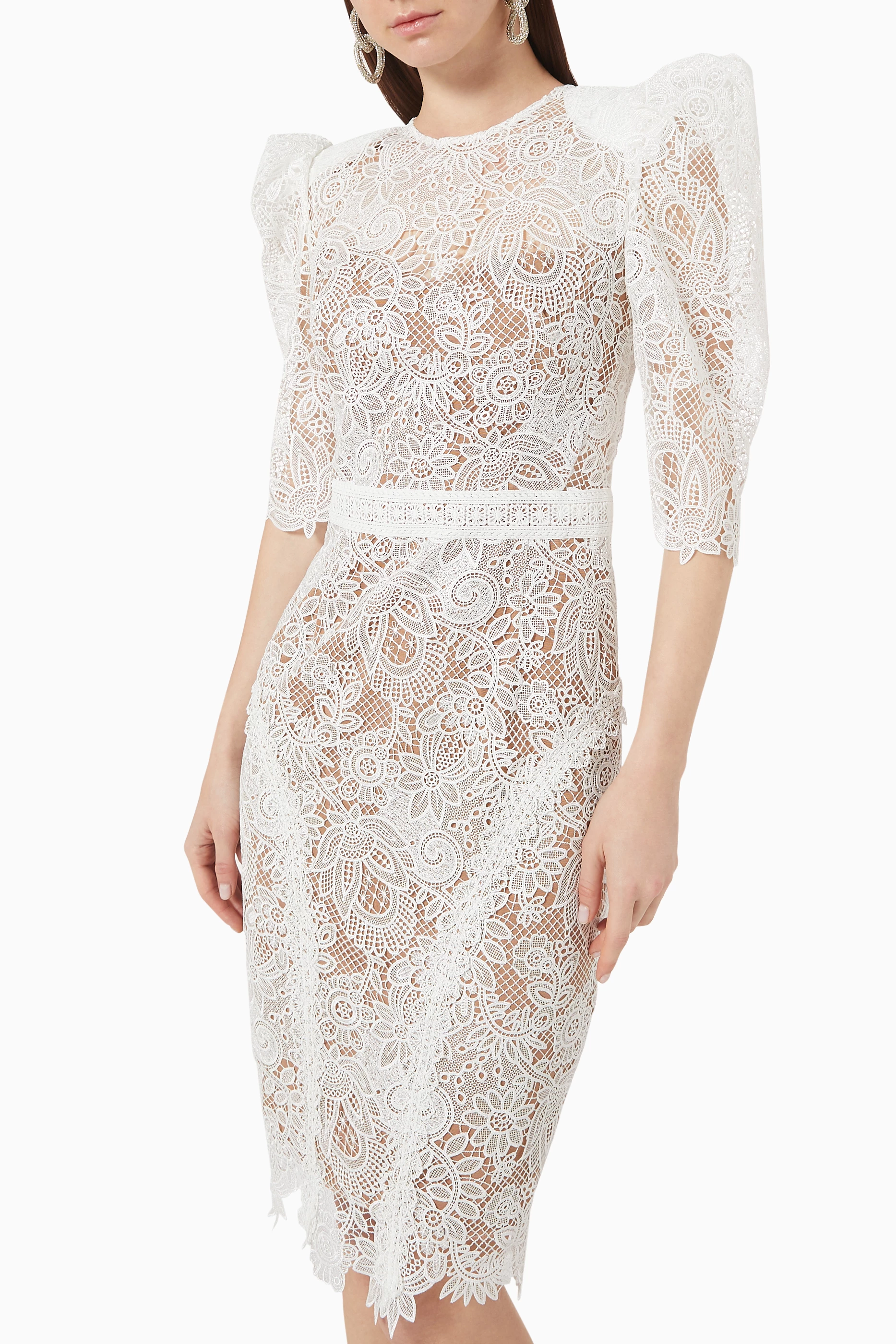 Buy Bronx and Banco White Madeleine Midi Dress for Women in UAE