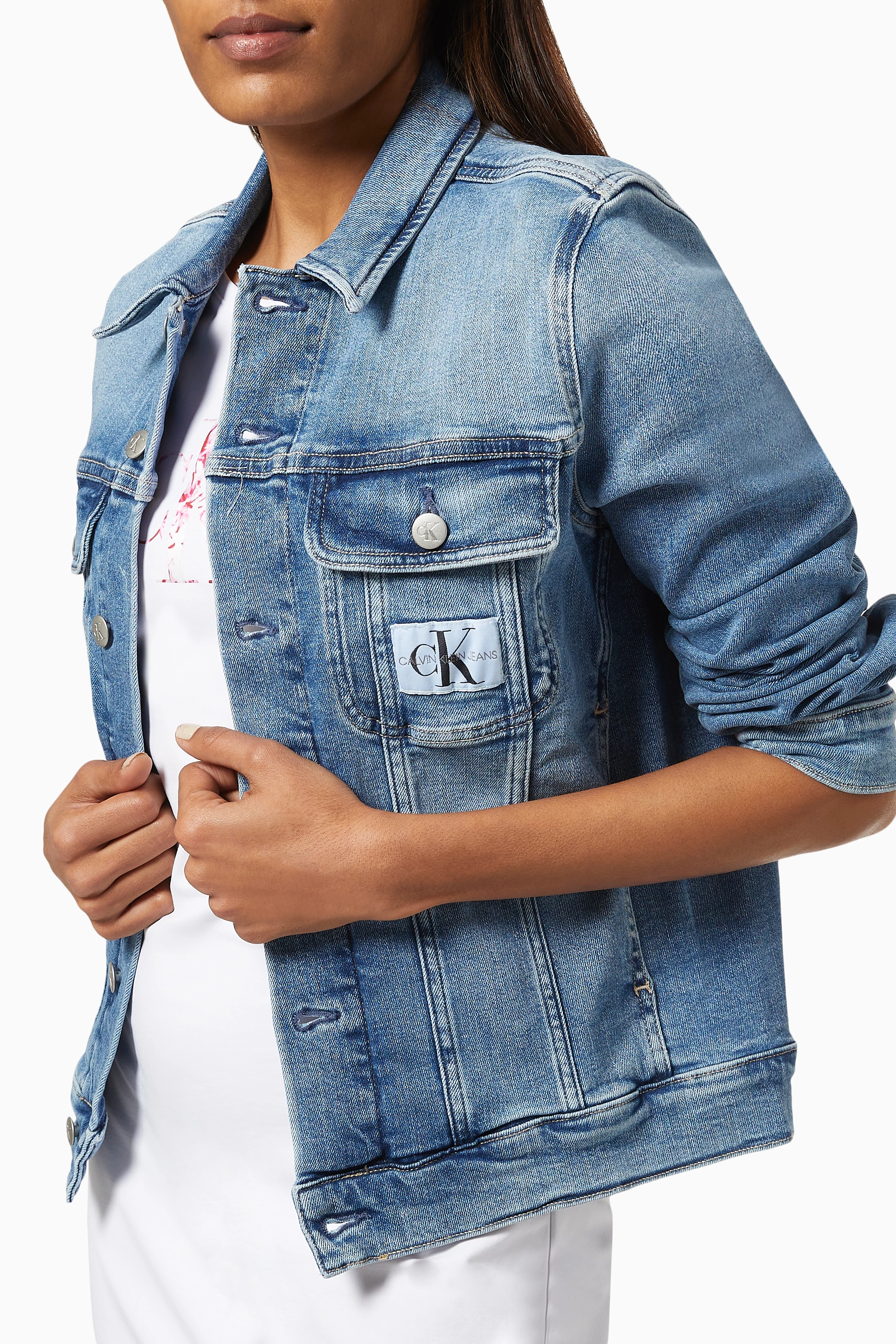 Buy Calvin Klein Jeans Blue Regular 90s Denim Jacket in Cotton for