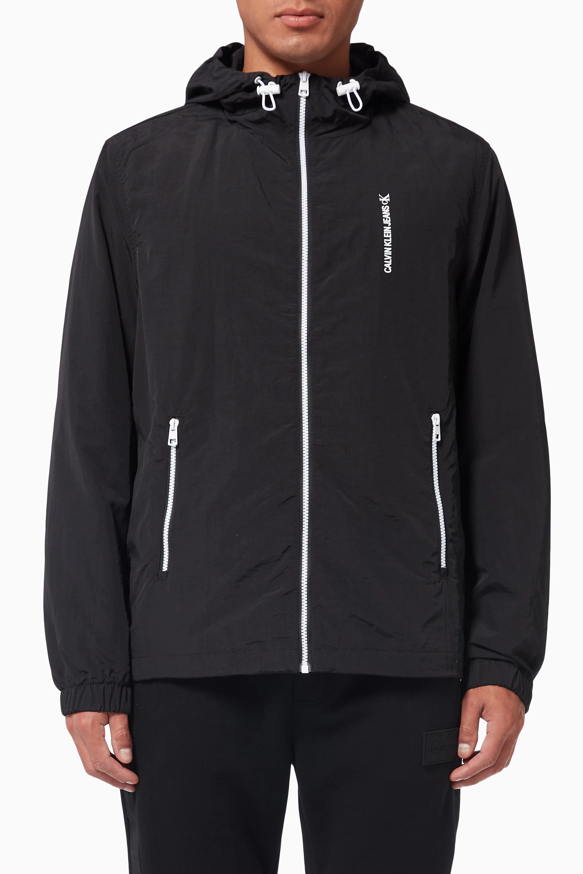 Calvin klein nylon hooded jacket clearance