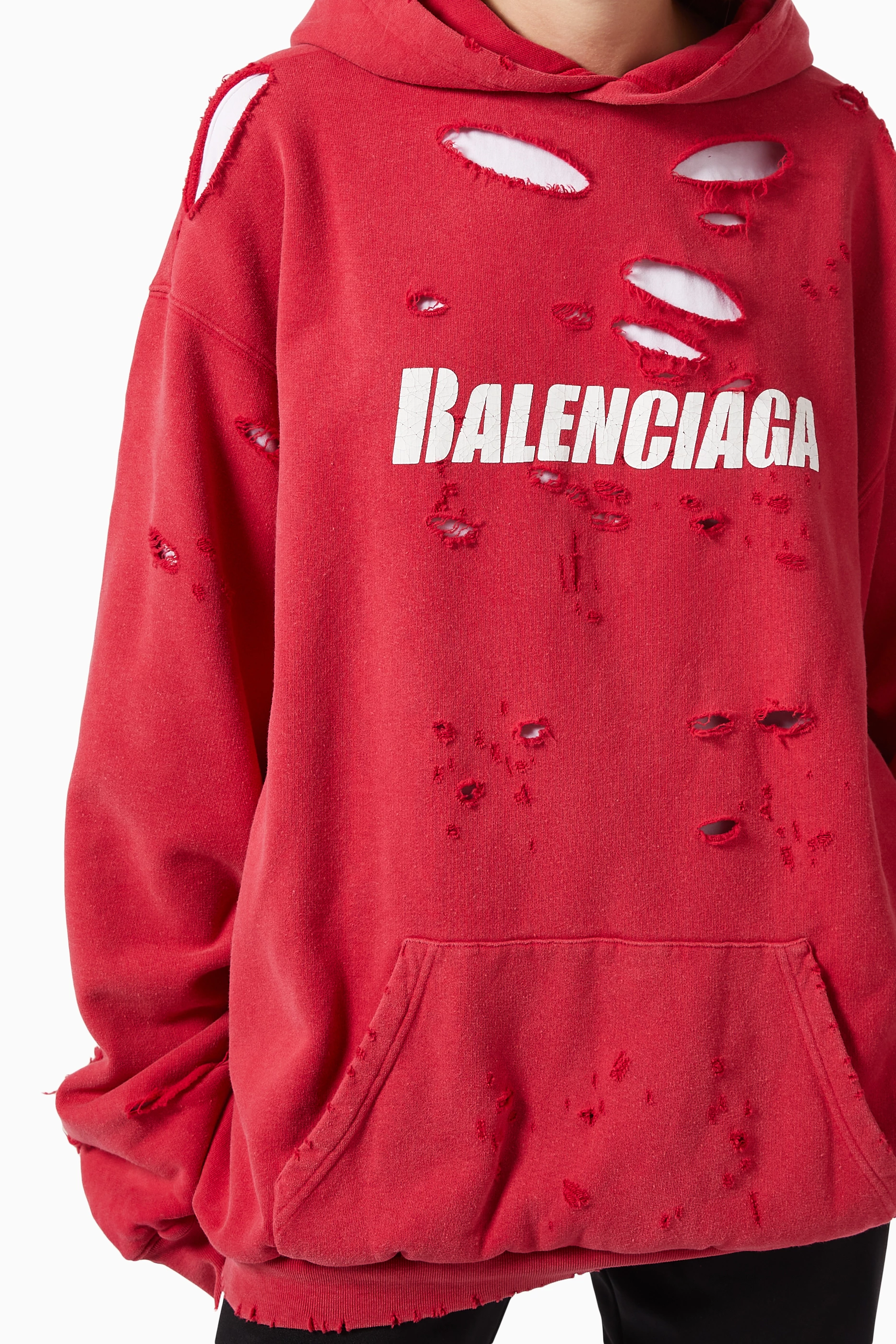Balenciaga red logo store hoodie