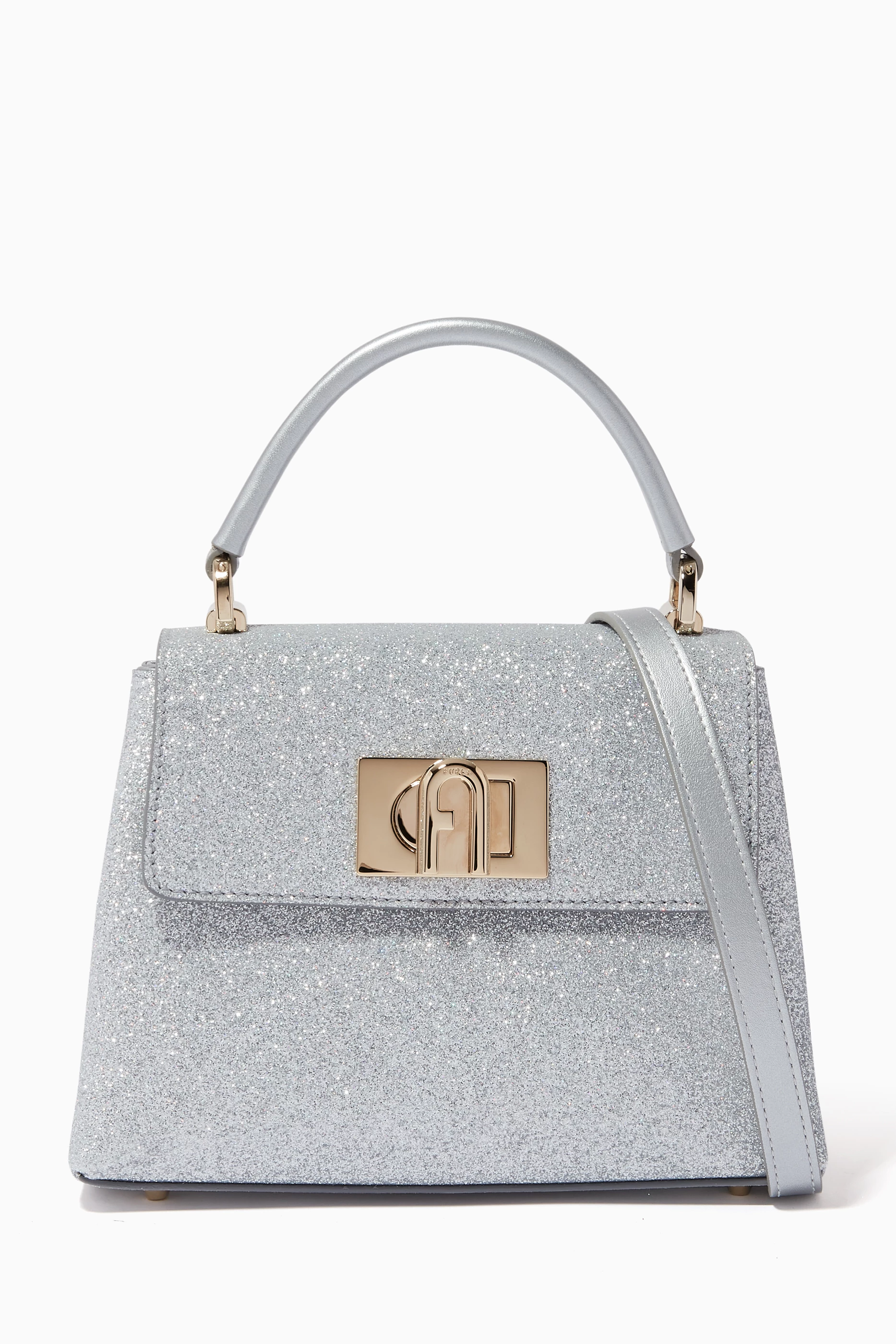 Buy Furla Silver Mini 1927 Top Handle Bag in Glitter for Women in