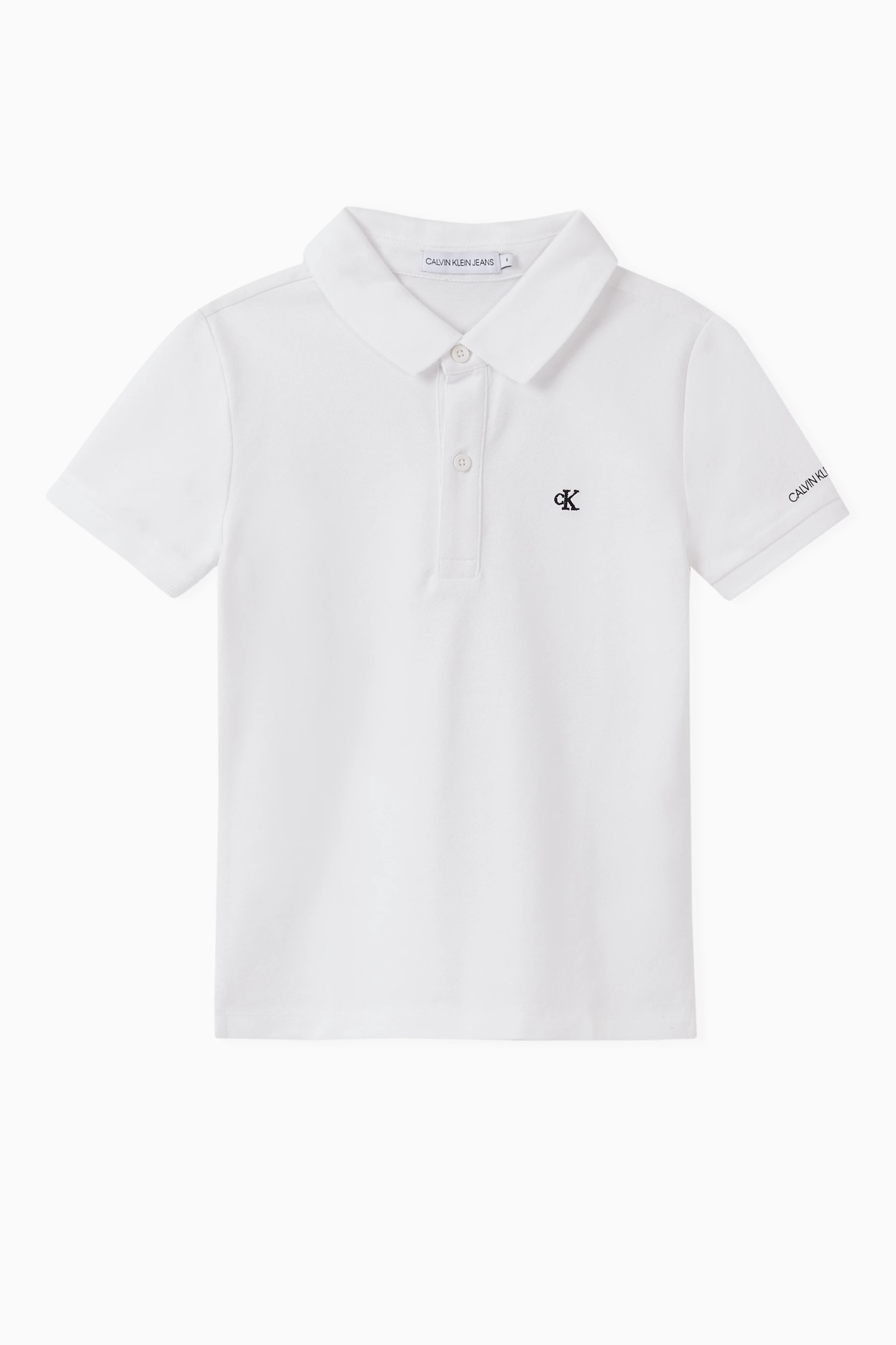 Calvin klein white polo t shirt deals
