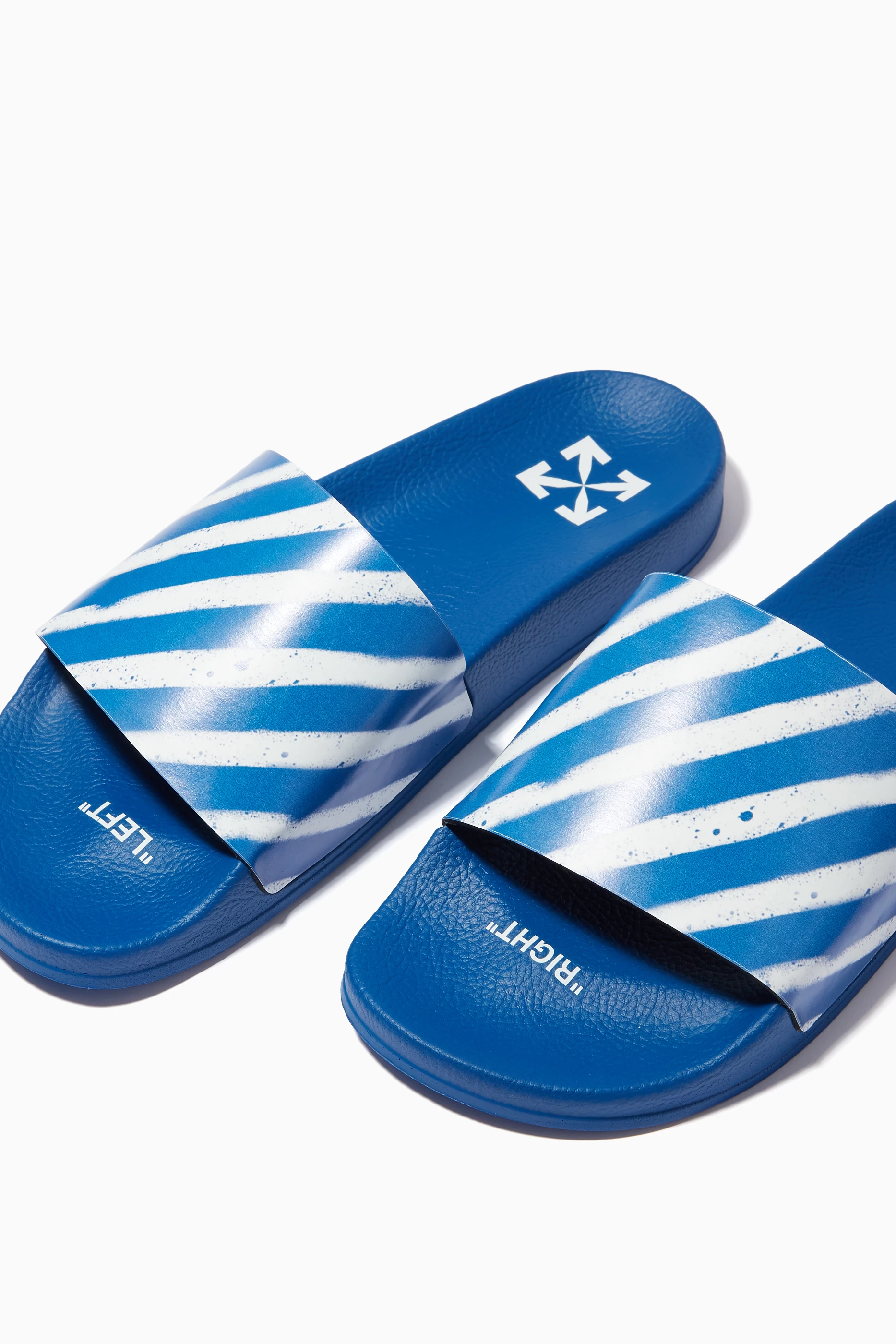 Blue off white best sale slides