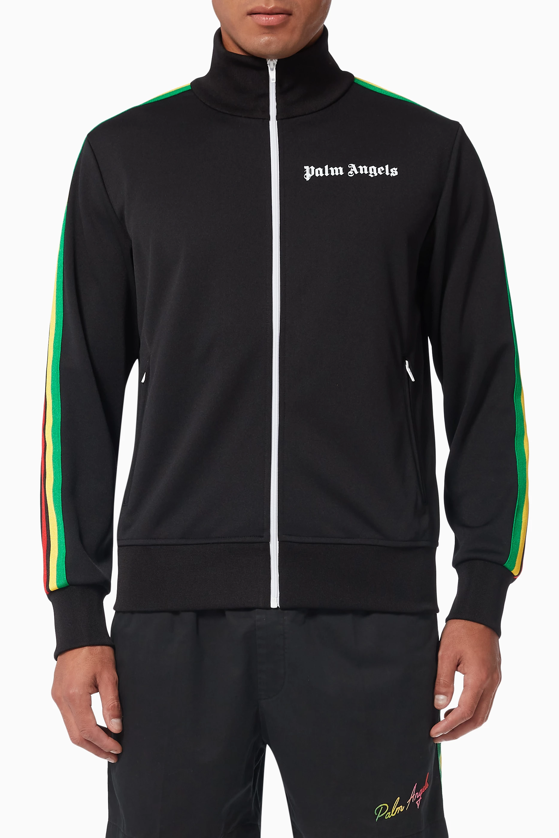 Buy Palm Angels Black Exodus Track Jacket in Technical Fabric for Men in UAE Ounass