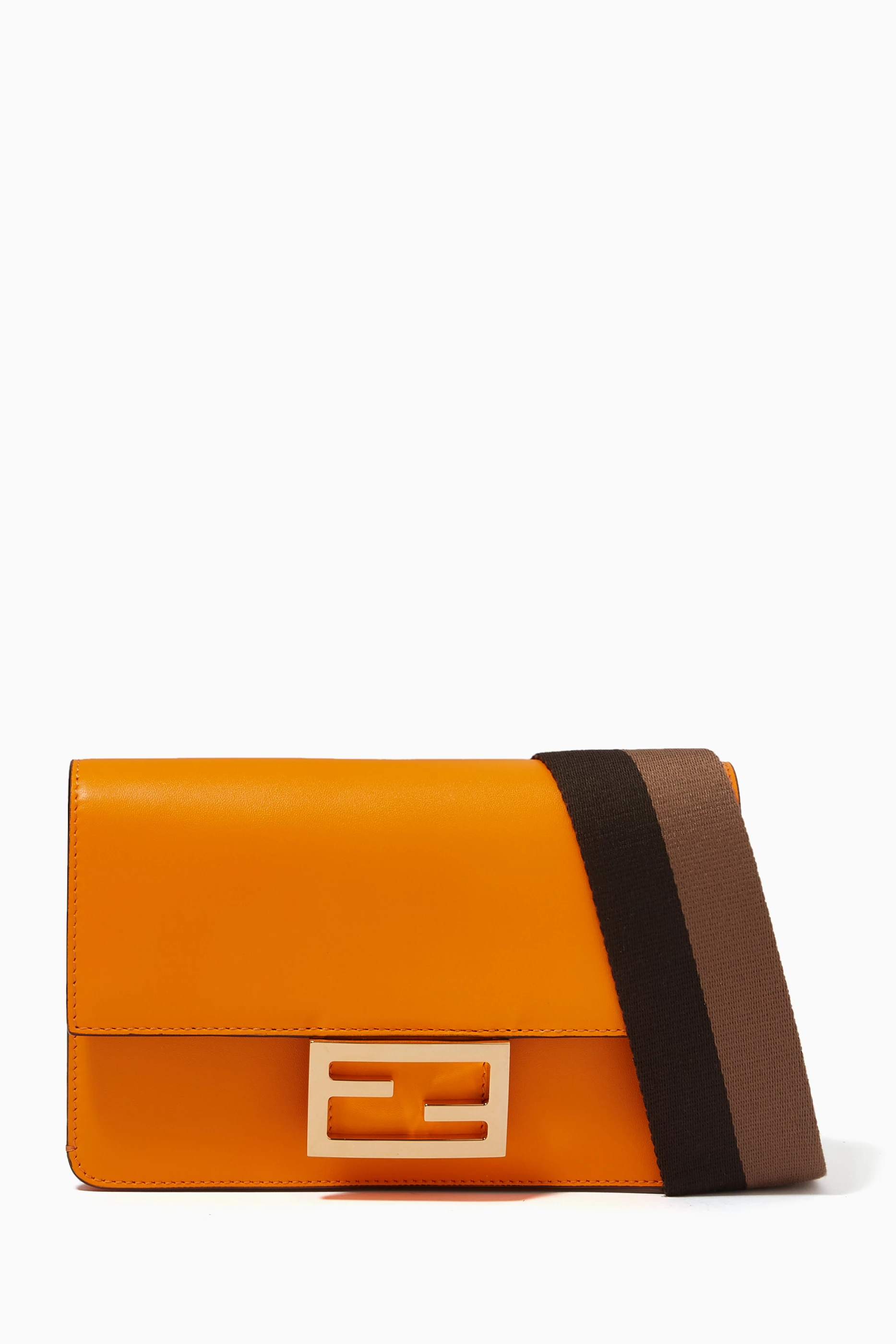Fendi flat baguette mini crossbody bag shop