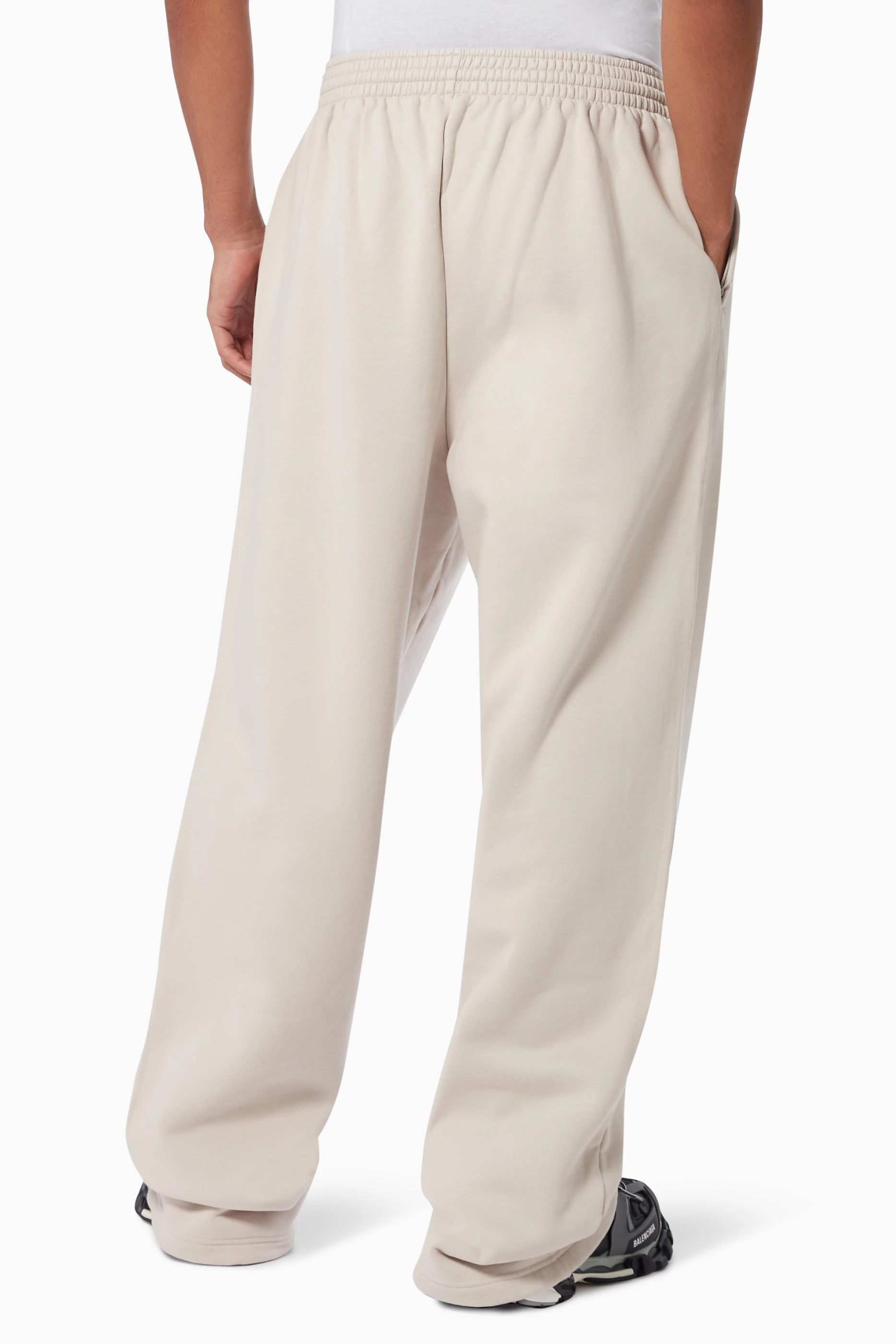 Buy Balenciaga Grey Baggy Sweatpants in Organic Heavy Fleece for Men in UAE Ounass