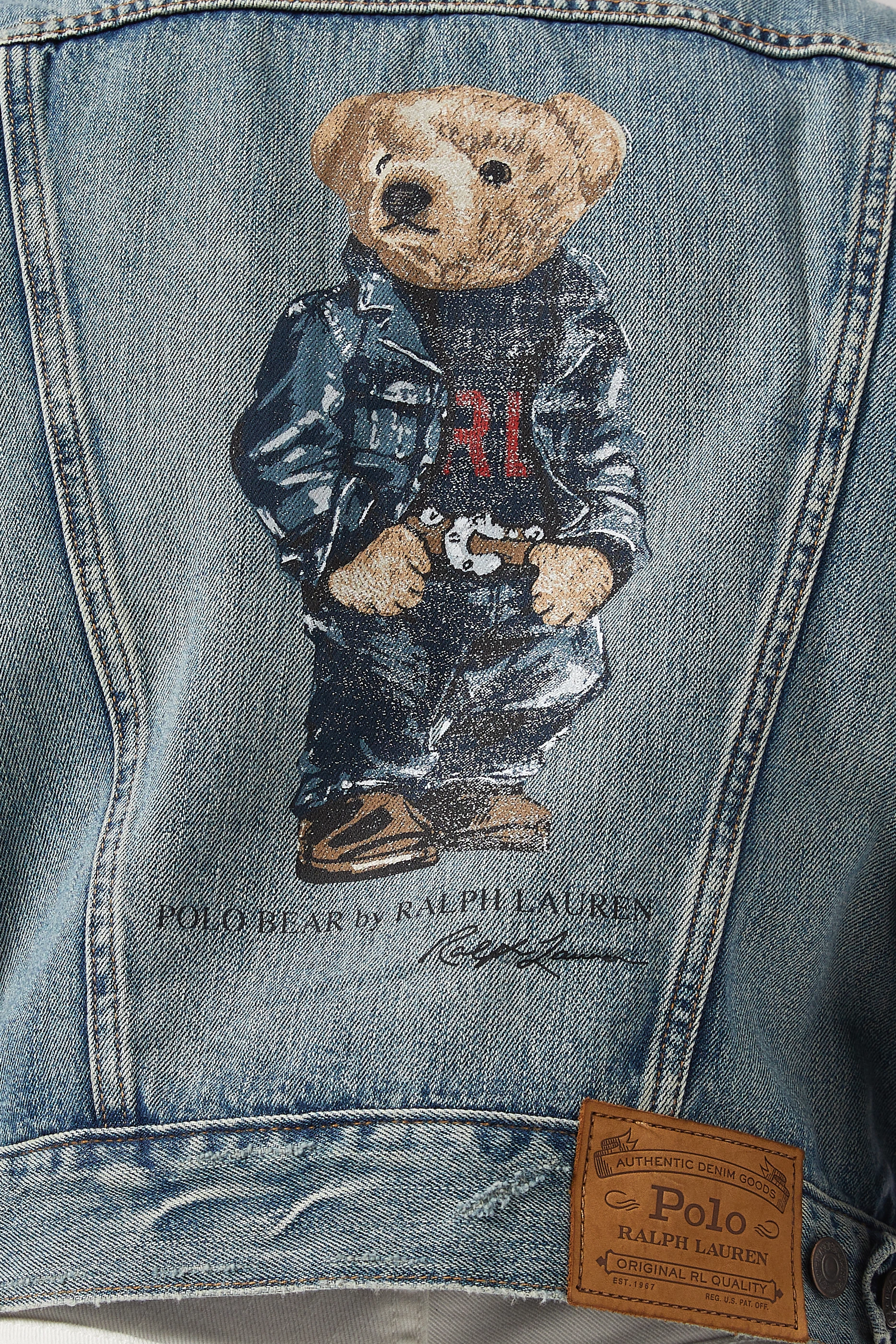 Teddy bear trucker jacket shop
