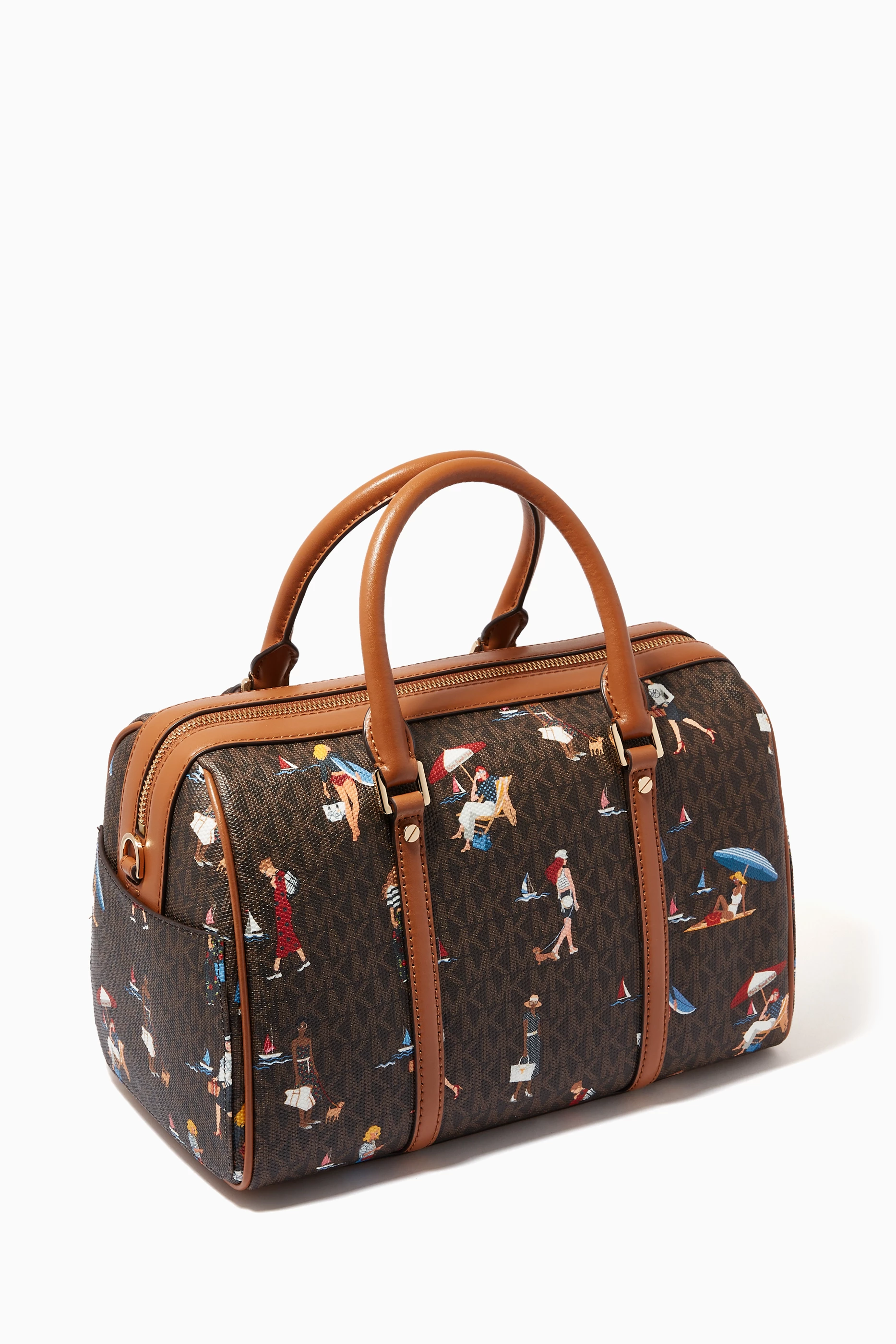 Buy Michael Kors Multicolour Medium Bedford Duffle Bag in Jet Set Girls  Logo Canvas & Leather for Women in UAE | Ounass