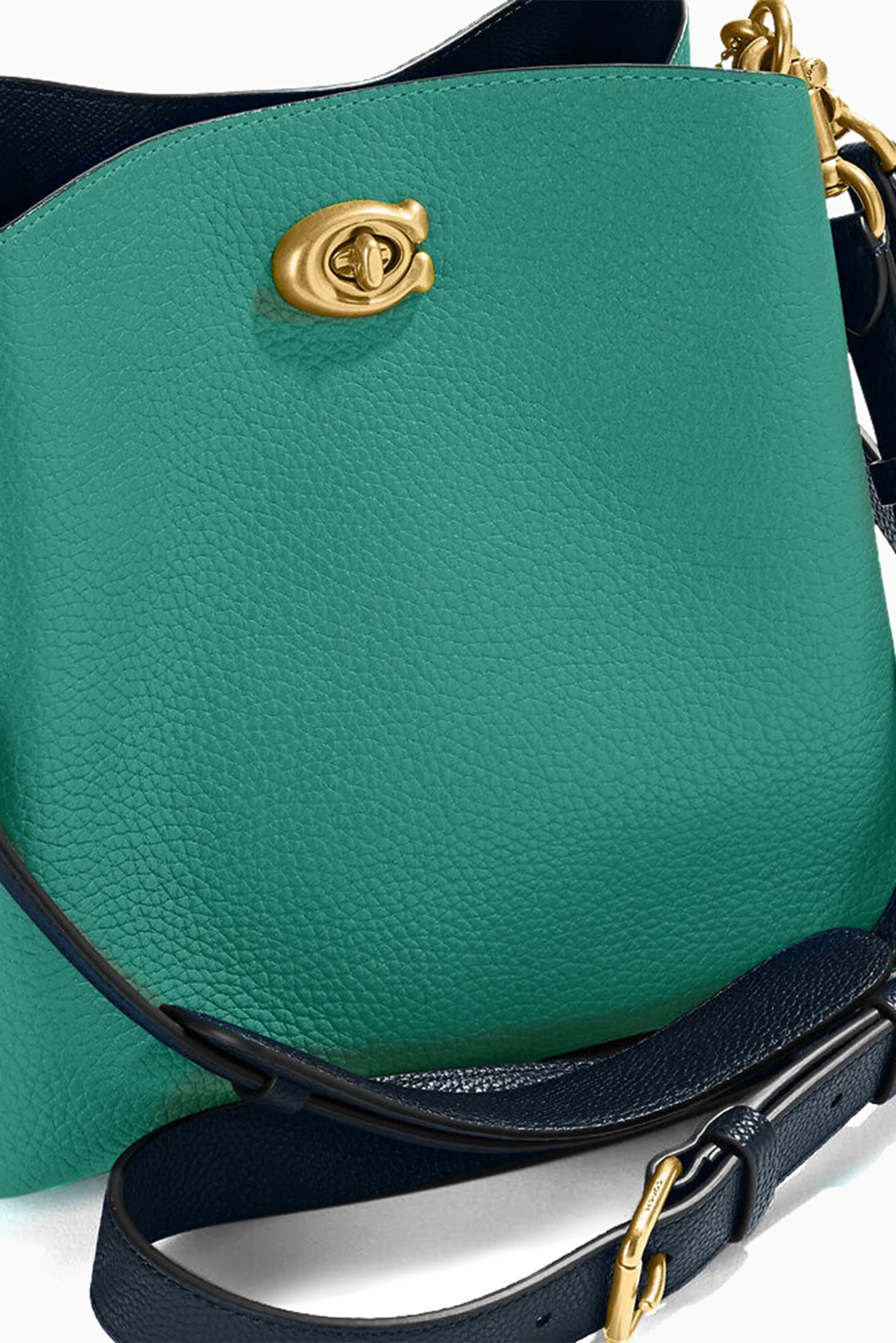 Buy Coach Green Willow Bucket Bag in Colour block Leather for