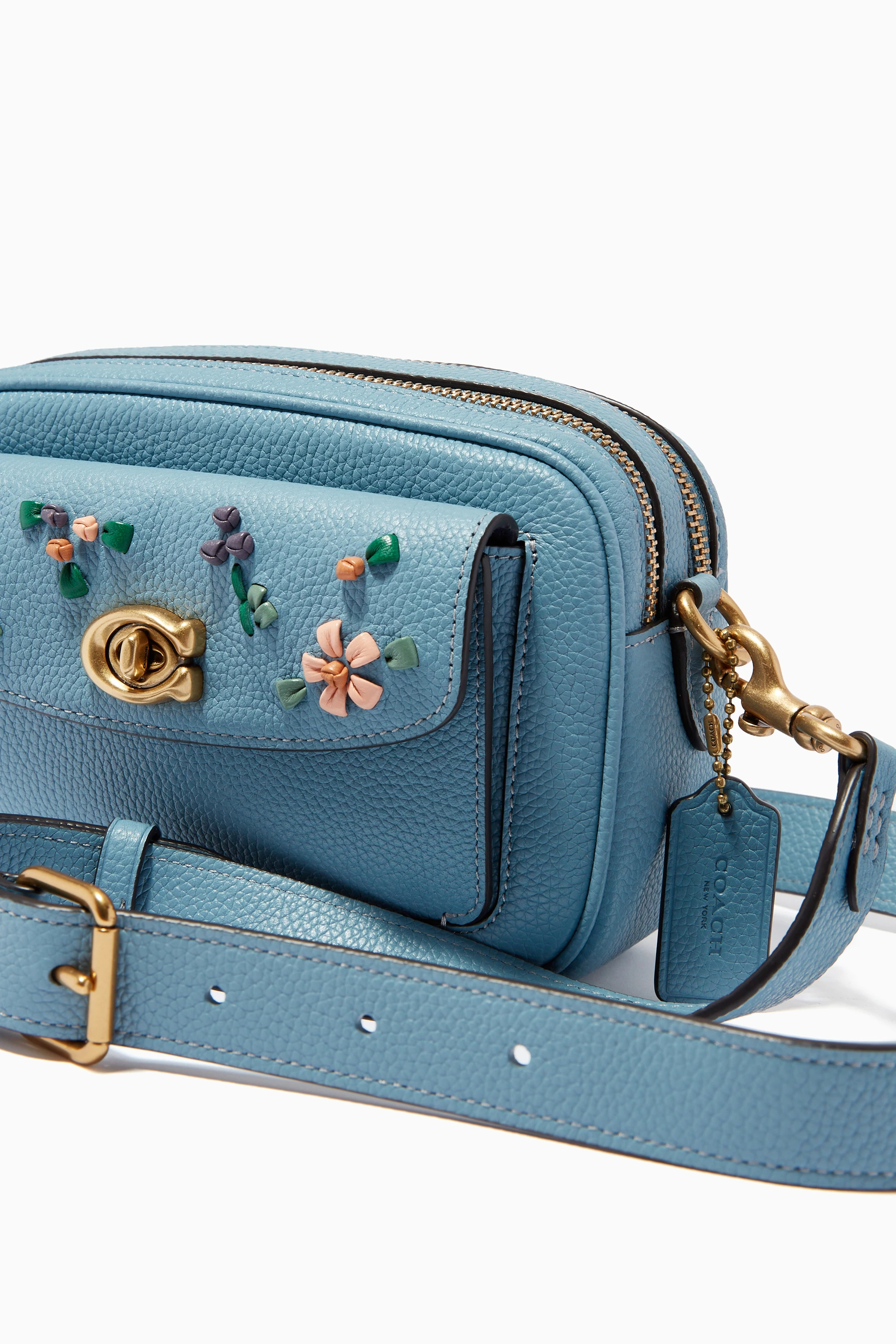 Coach blue best sale floral crossbody