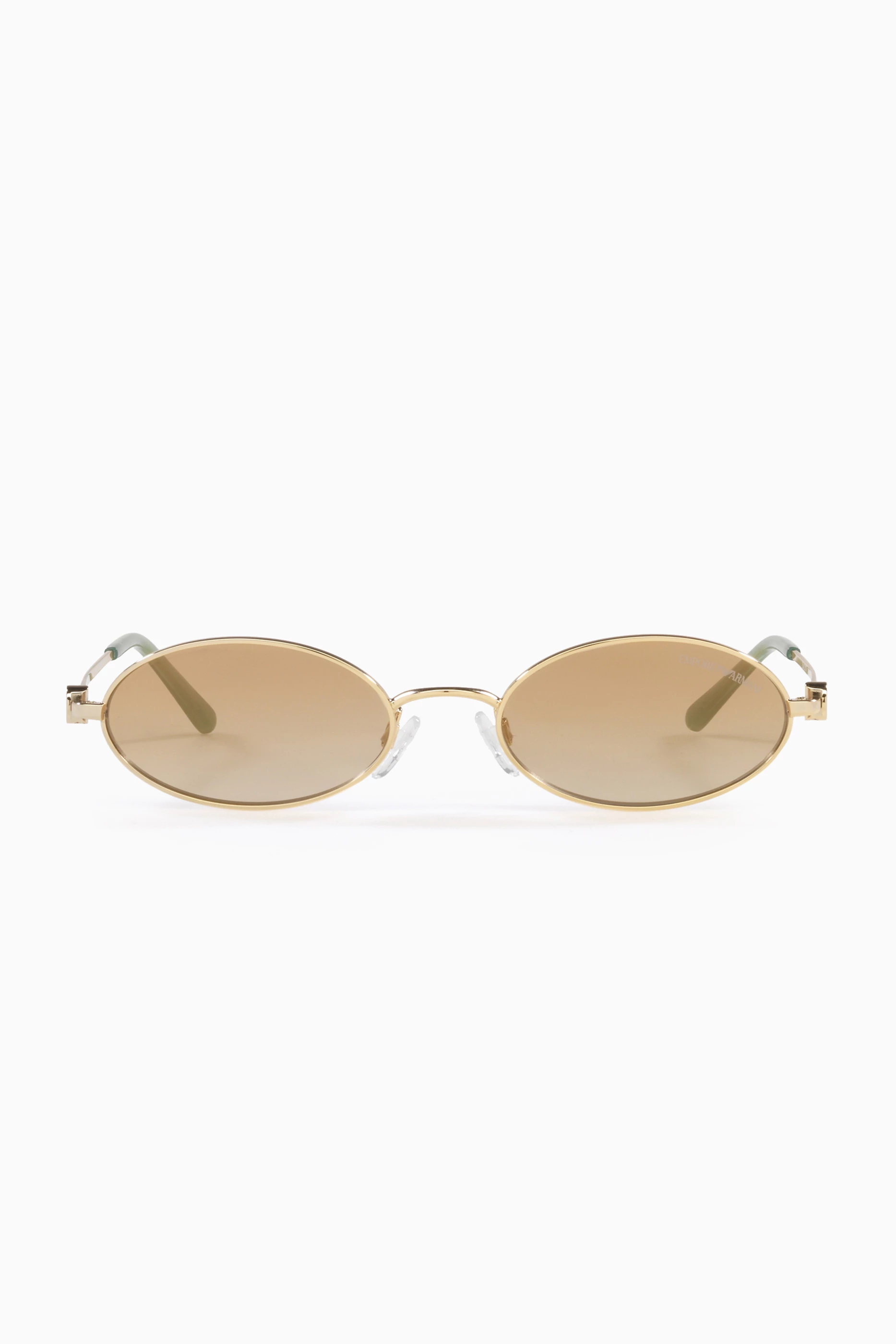 Buy Emporio Armani Gold Oval Sunglasses in Steel for Women in UAE Ounass