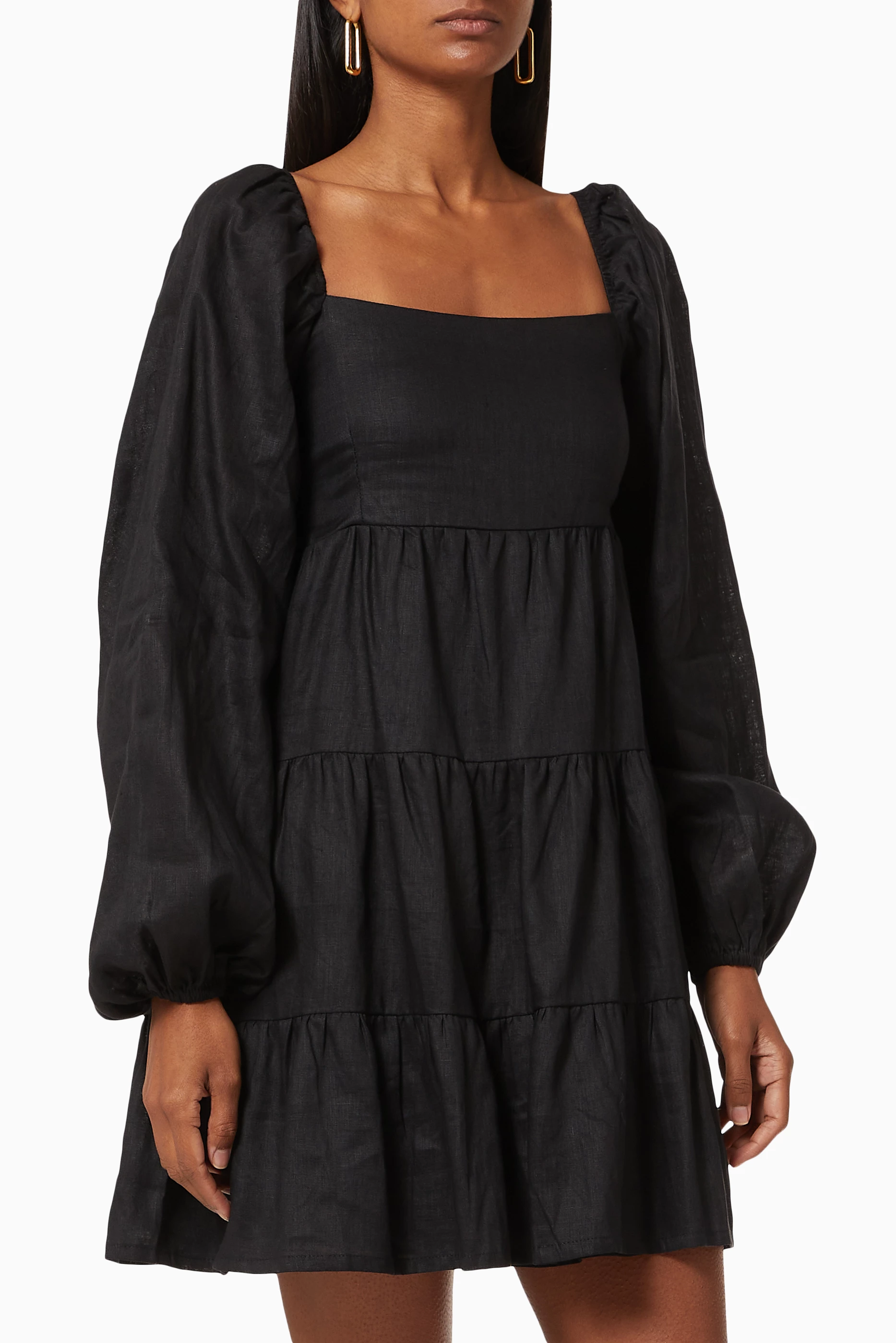 Buy Faithfull The Brand Black Morissa Mini Dress in Cotton for Women in UAE