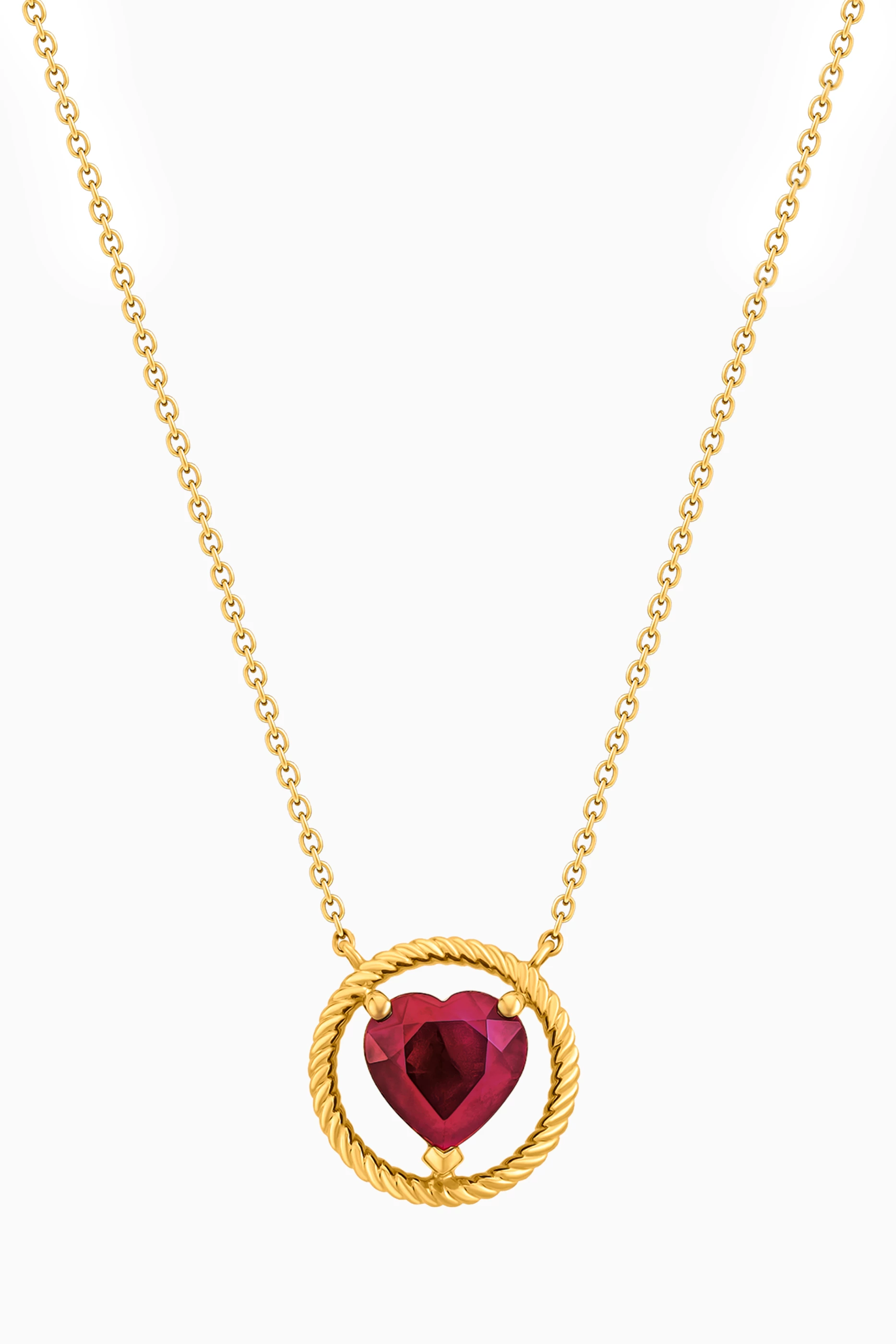 Ruby heart sale necklace