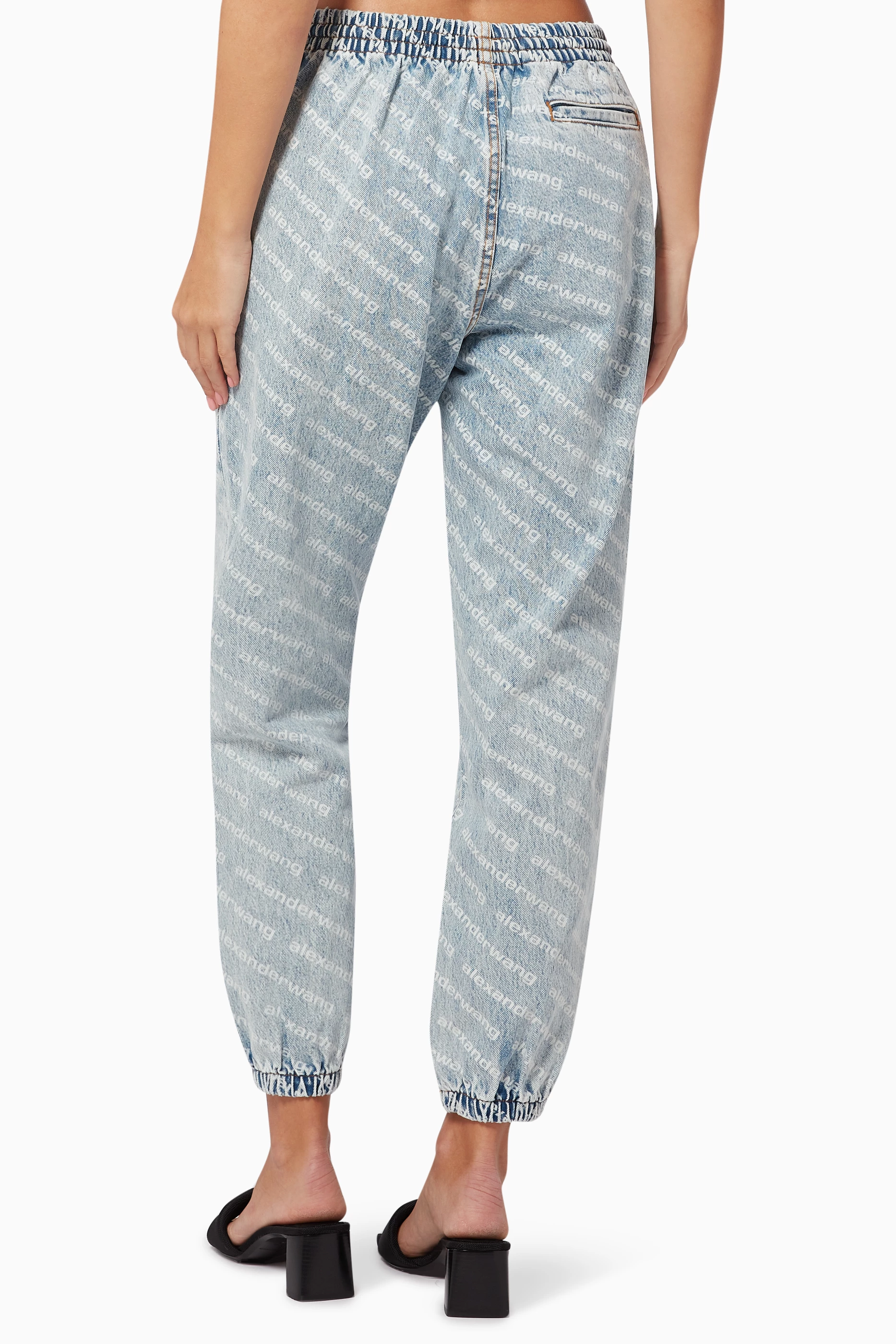 Alexander wang denim joggers deals