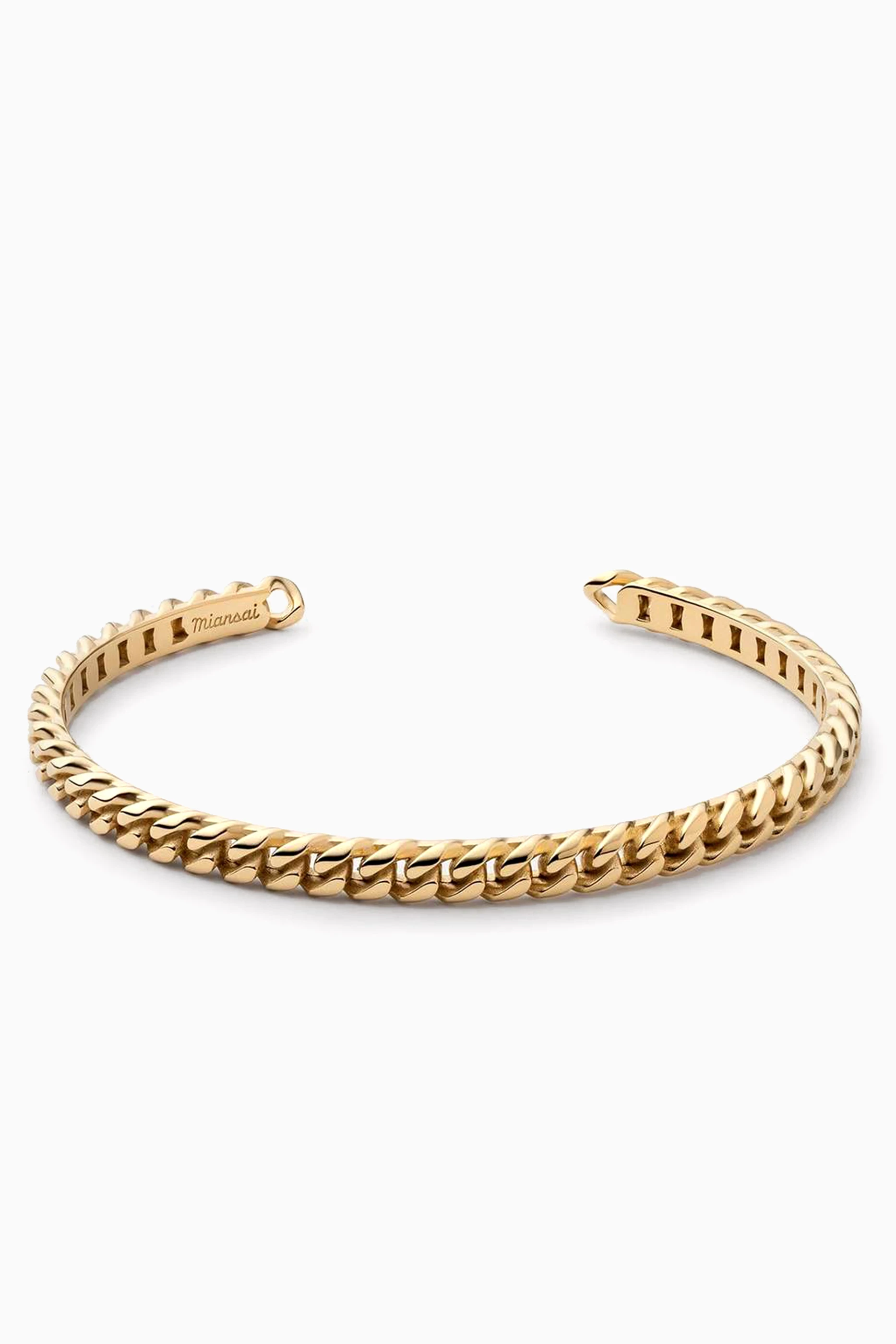 Buy Miansai Gold Cuban Cuff Bracelet in 14kt Gold Plating for MEN