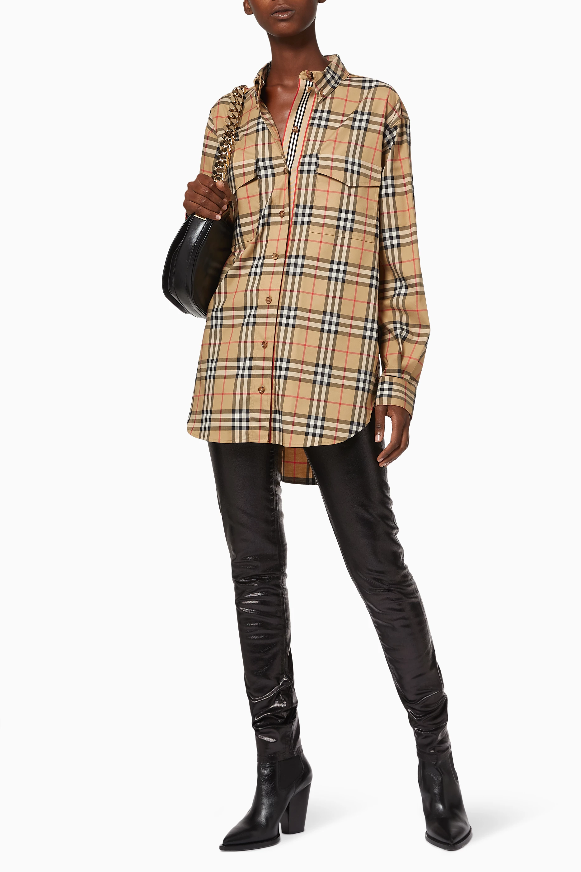 Burberry vintage check oversized shirt store
