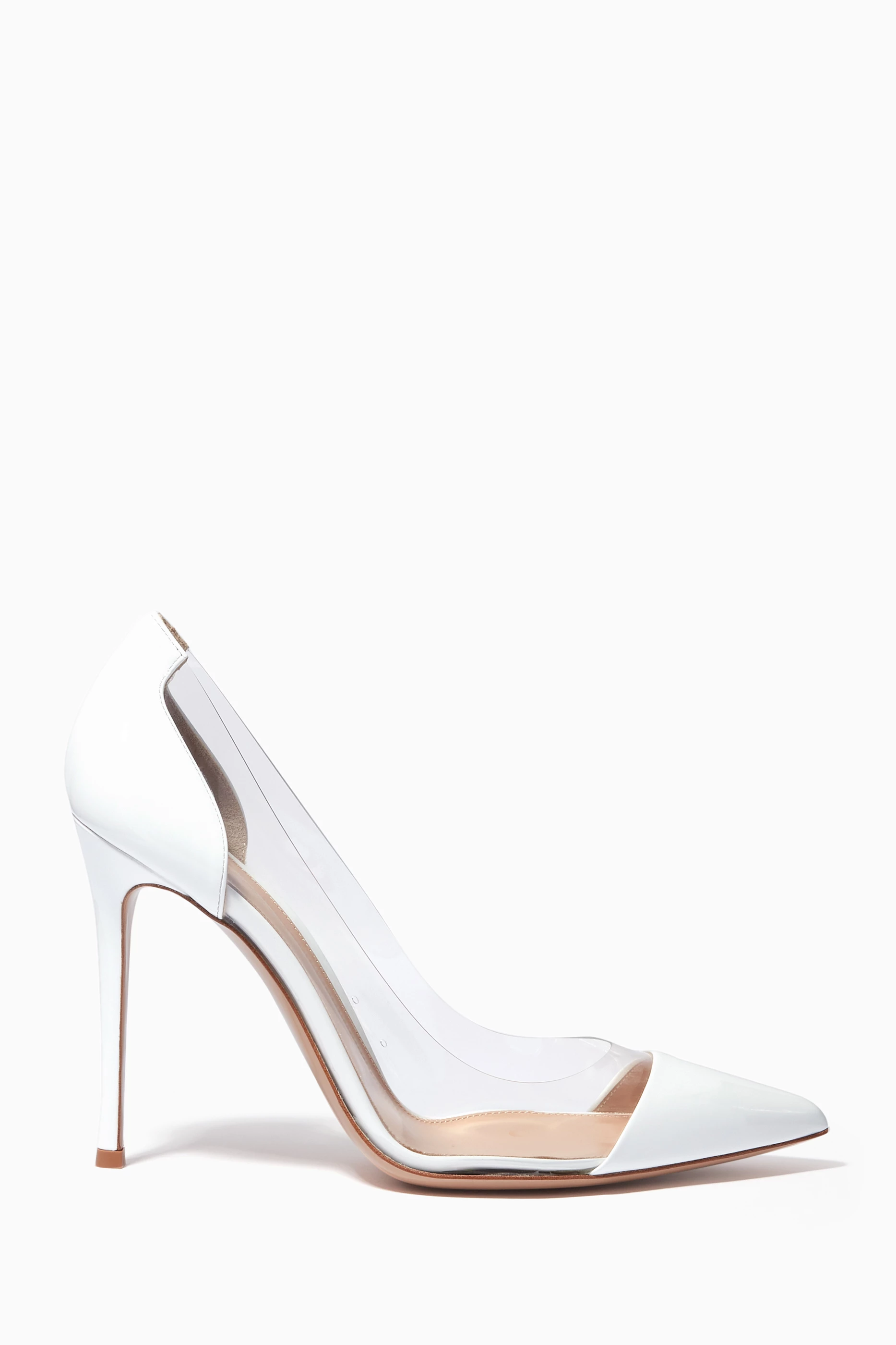 Gianvito rossi white plexi pumps discount