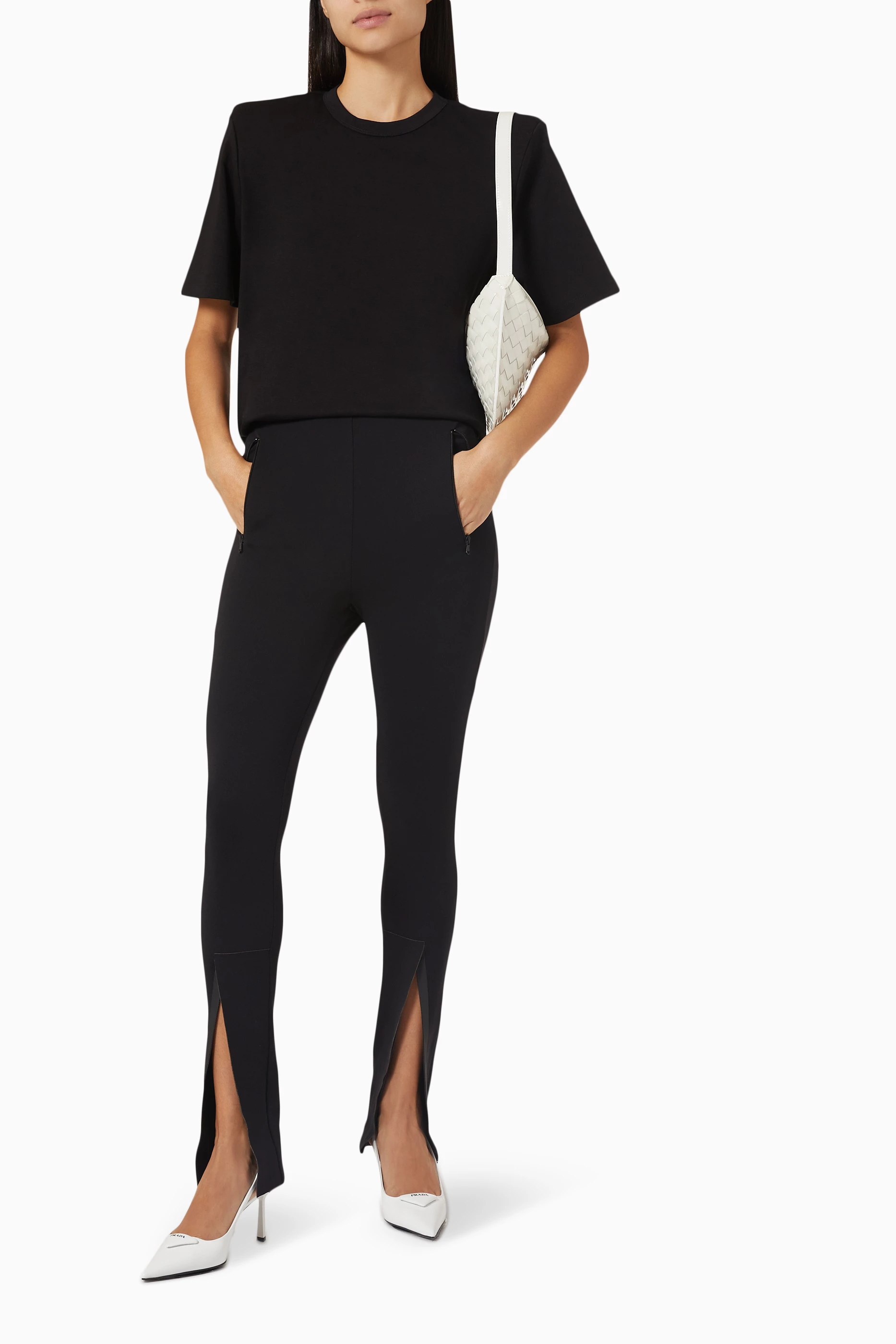 WARDROBE.NYC Black Front Zip Leggings WARDROBE.NYC