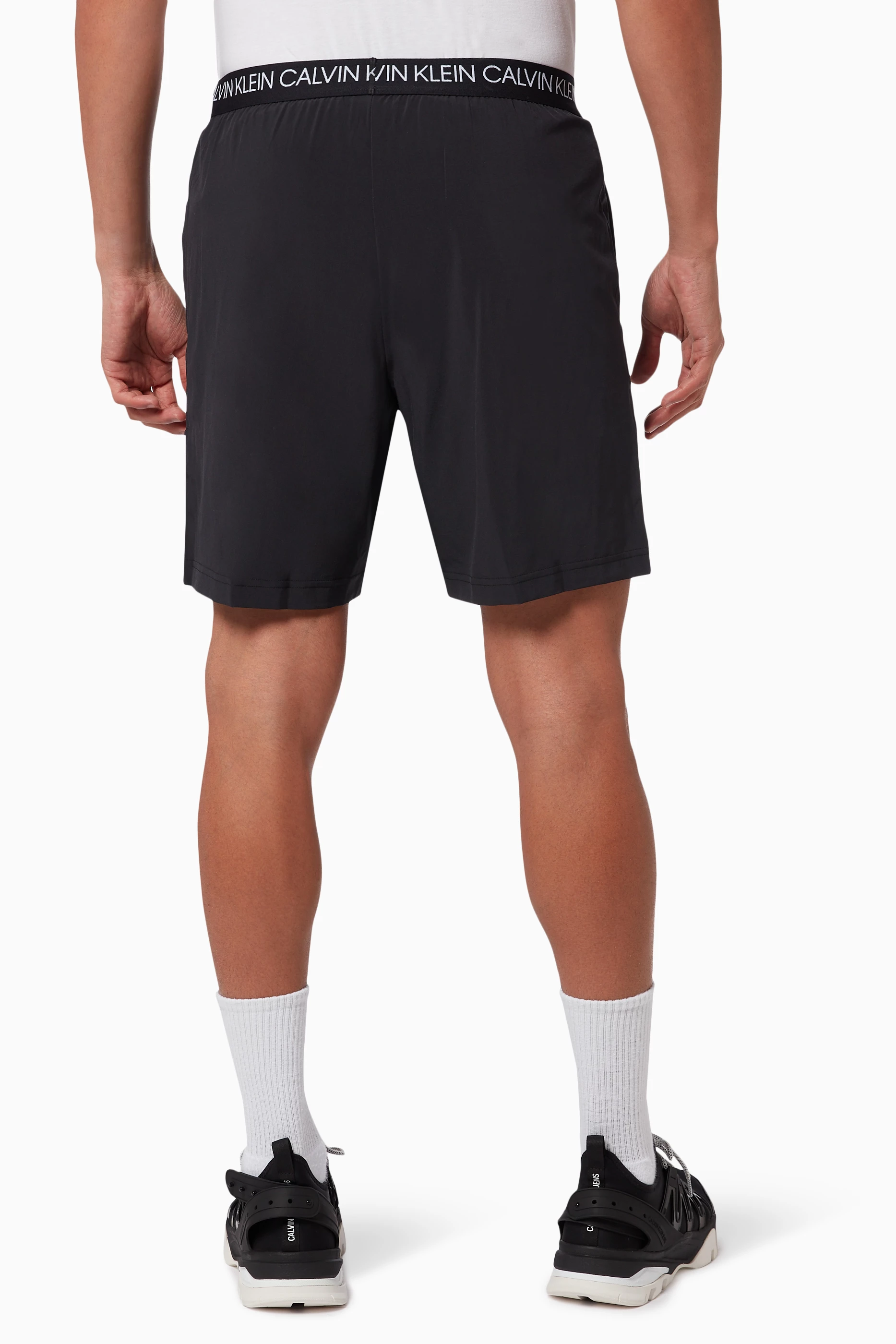 Buy Calvin Klein Performance Black Logo Waistband Gym Shorts in Technical Stretch Blend for Men in UAE Ounass