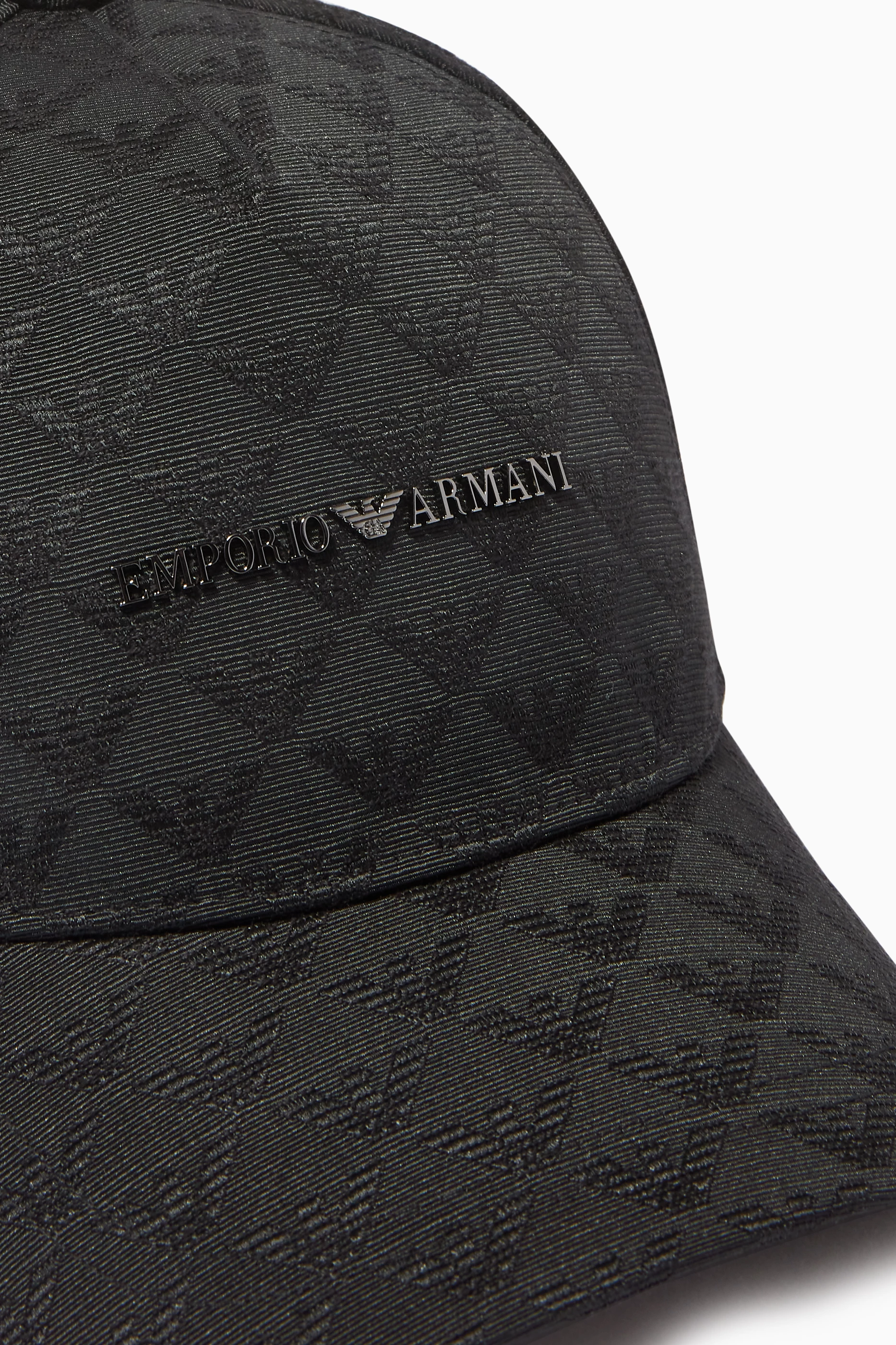 Buy Emporio Armani Black EA Monogram Baseball Cap in Jacquard for Men in UAE Ounass