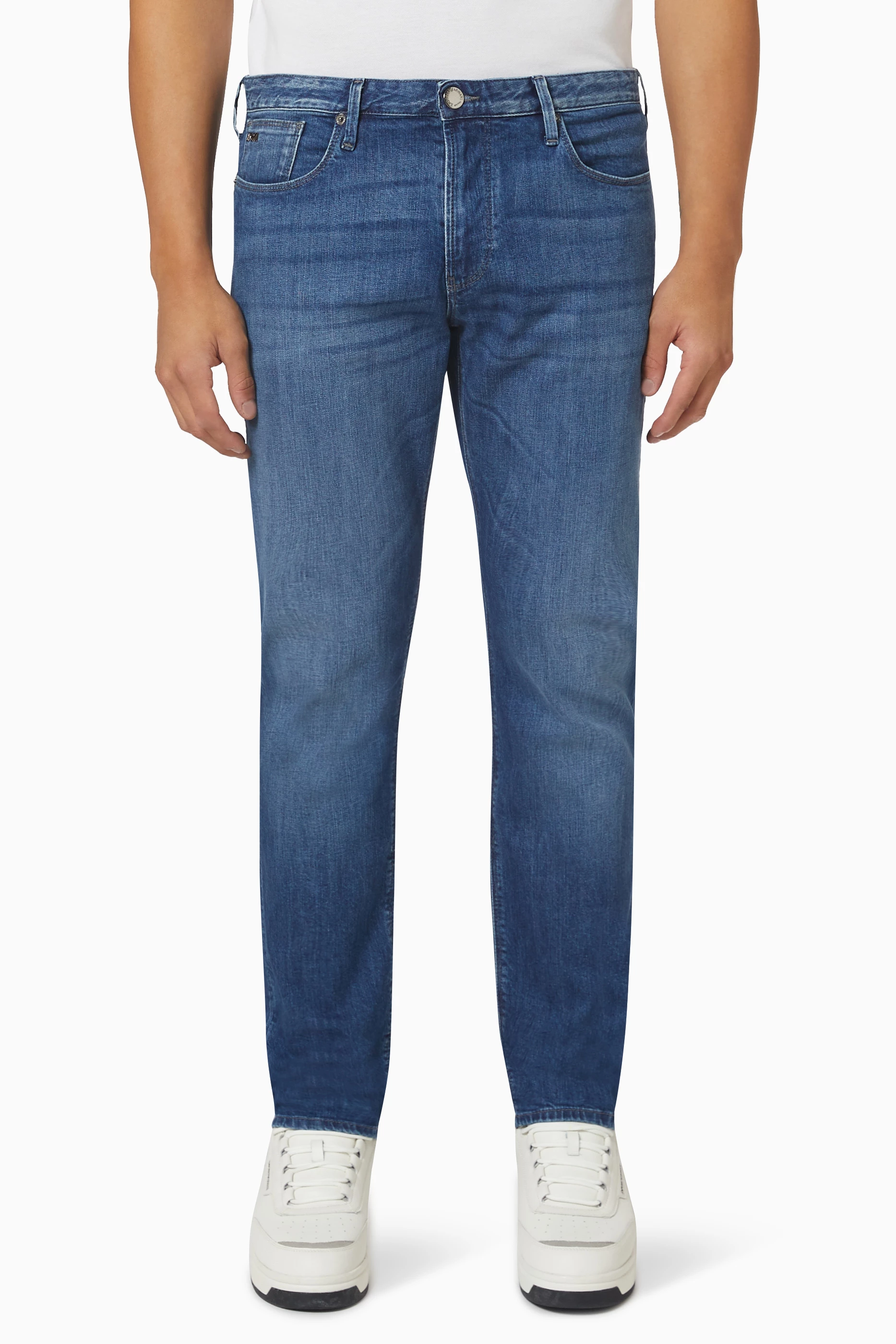 Buy Emporio Armani Blue Slim Fit Jeans in Denim for Men in UAE
