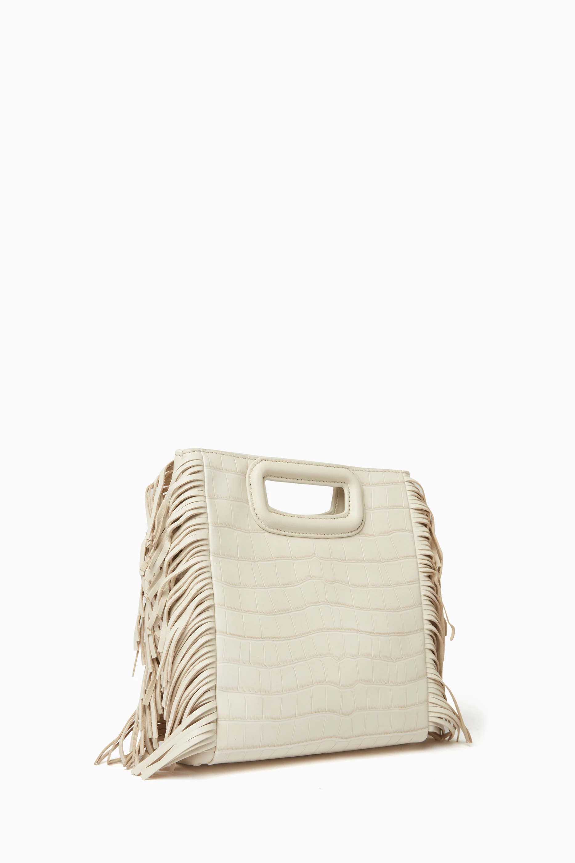 Buy Maje Brown M Bag in Croc embossed Leather for Women in UAE