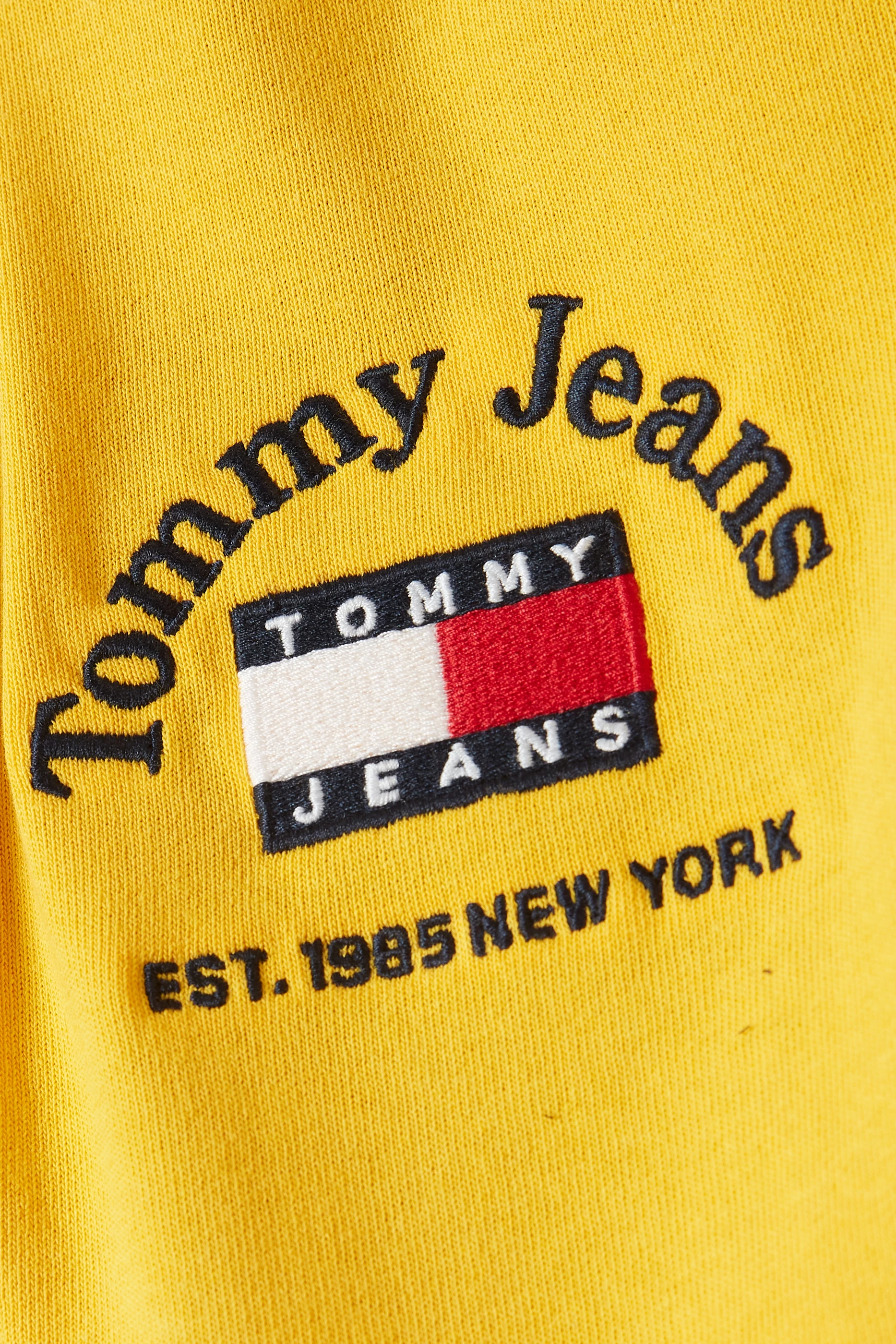 Buy Tommy Jeans Yellow Badge T Shirt in Jersey for Men in UAE Ounass