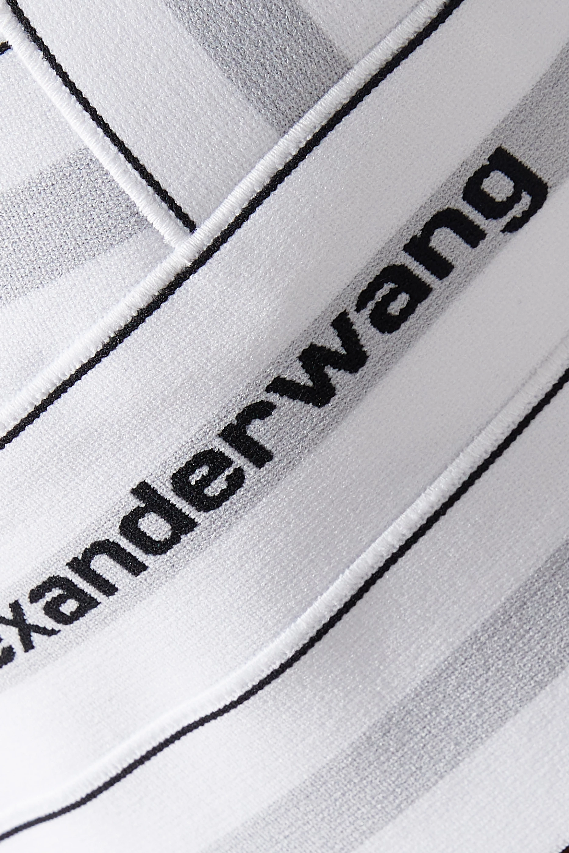 Alexander Wang Wash & Go Satin Jersey Logo Elastic Crop Top in