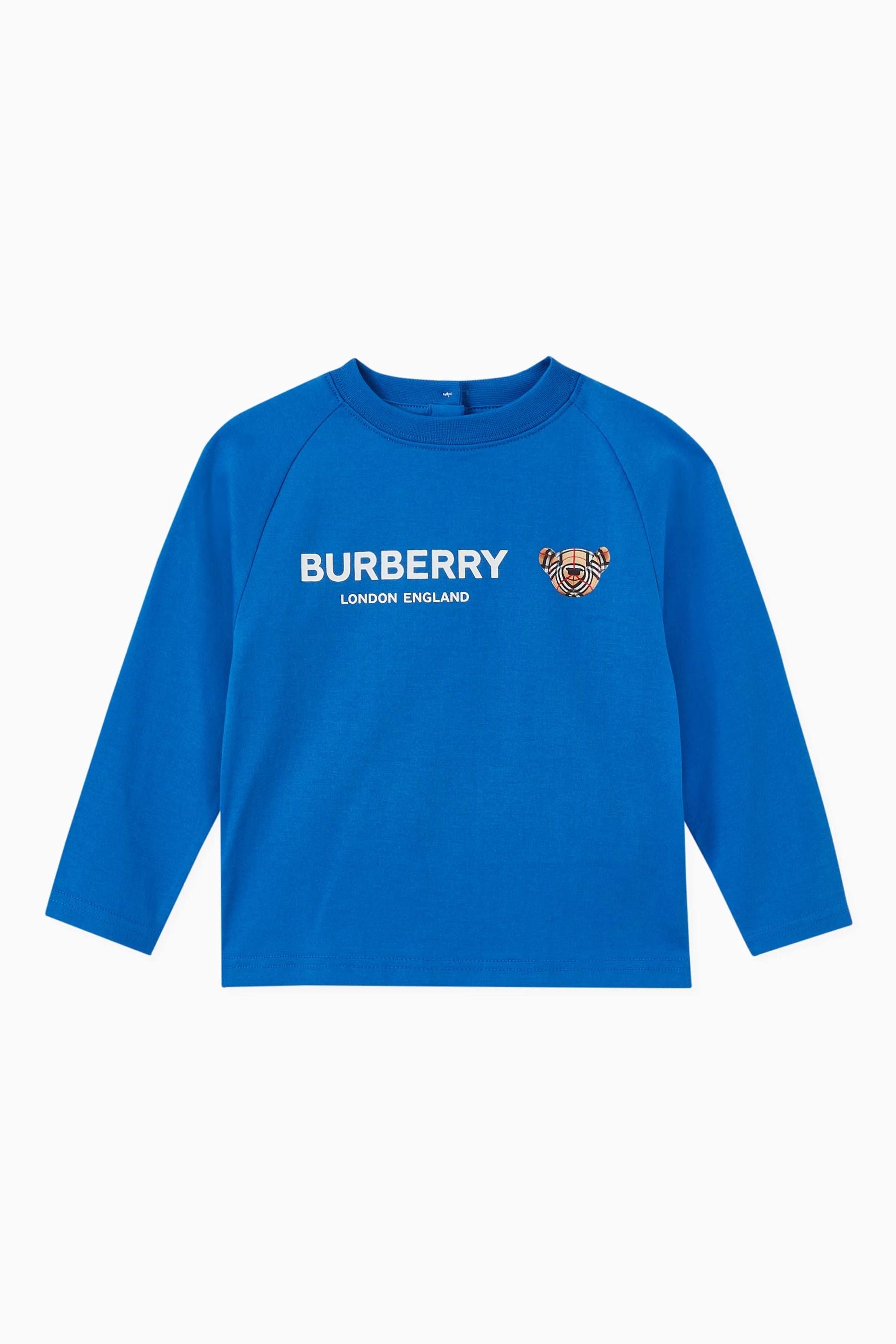 Buy Burberry Blue Thomas Bear Long sleeve Top in Cotton for Baby