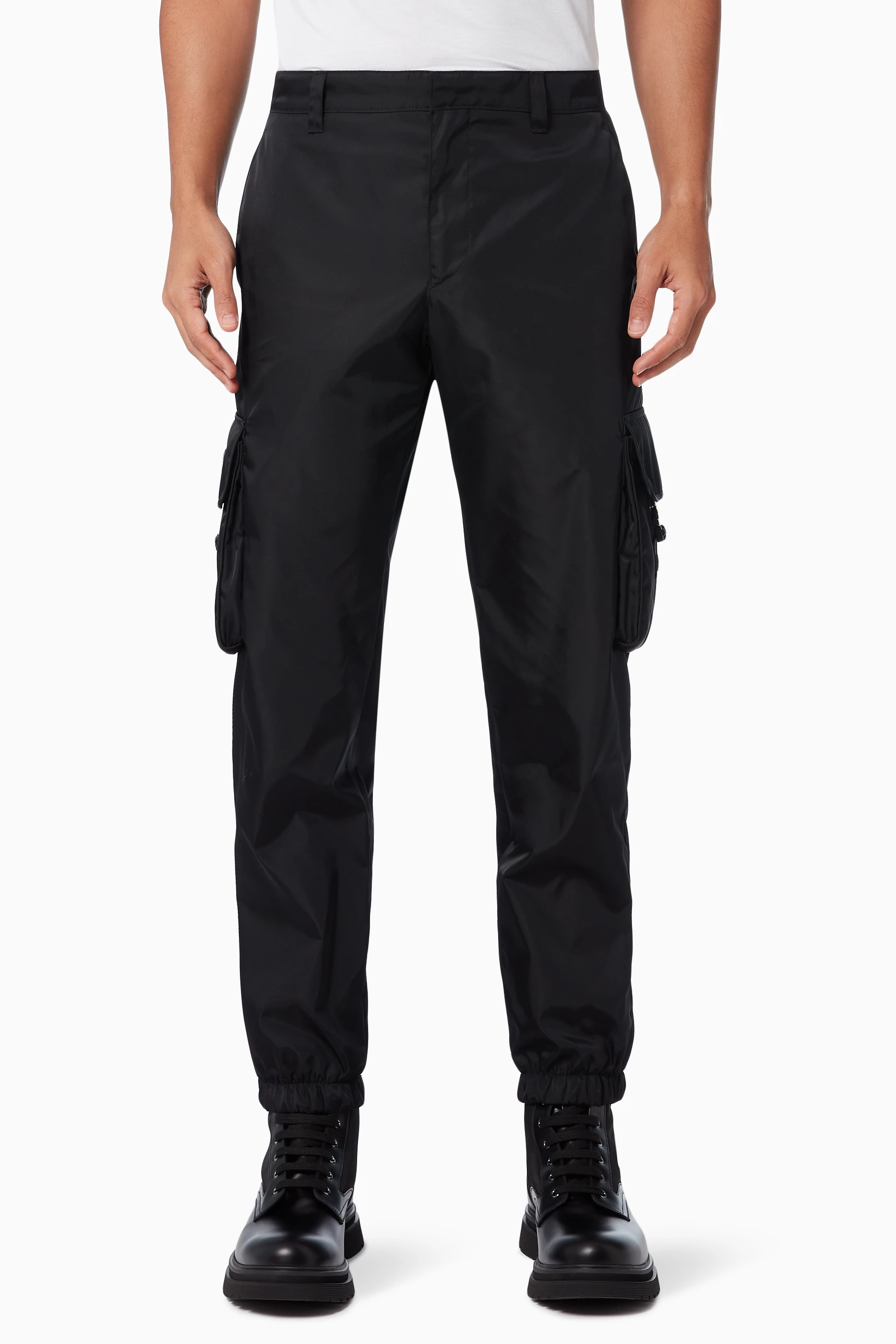 Buy Prada Black Triangle Logo Cargo Pants in Re Nylon for Men in UAE Ounass